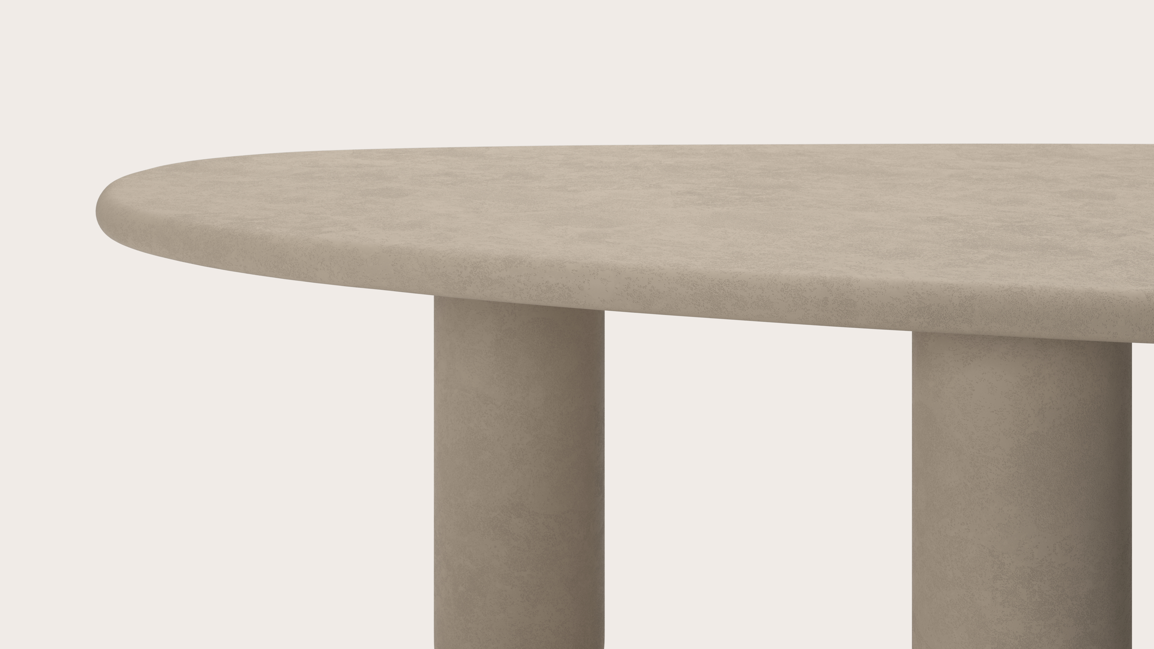 Table de salle à manger Artisano avec plateau Artisano forme rock en Claylime couleur Limestone