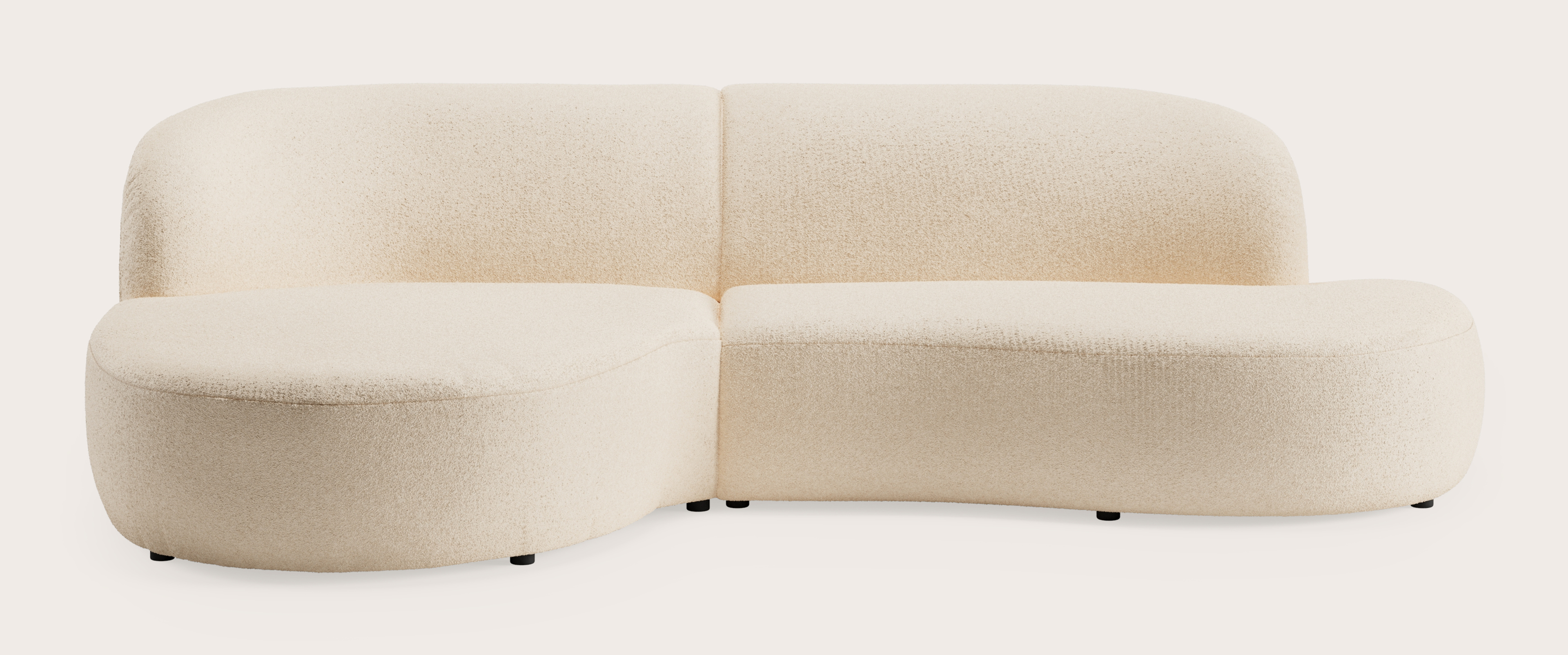 Tubo canapé d'angle 3,5 places en Aria tissu Beige