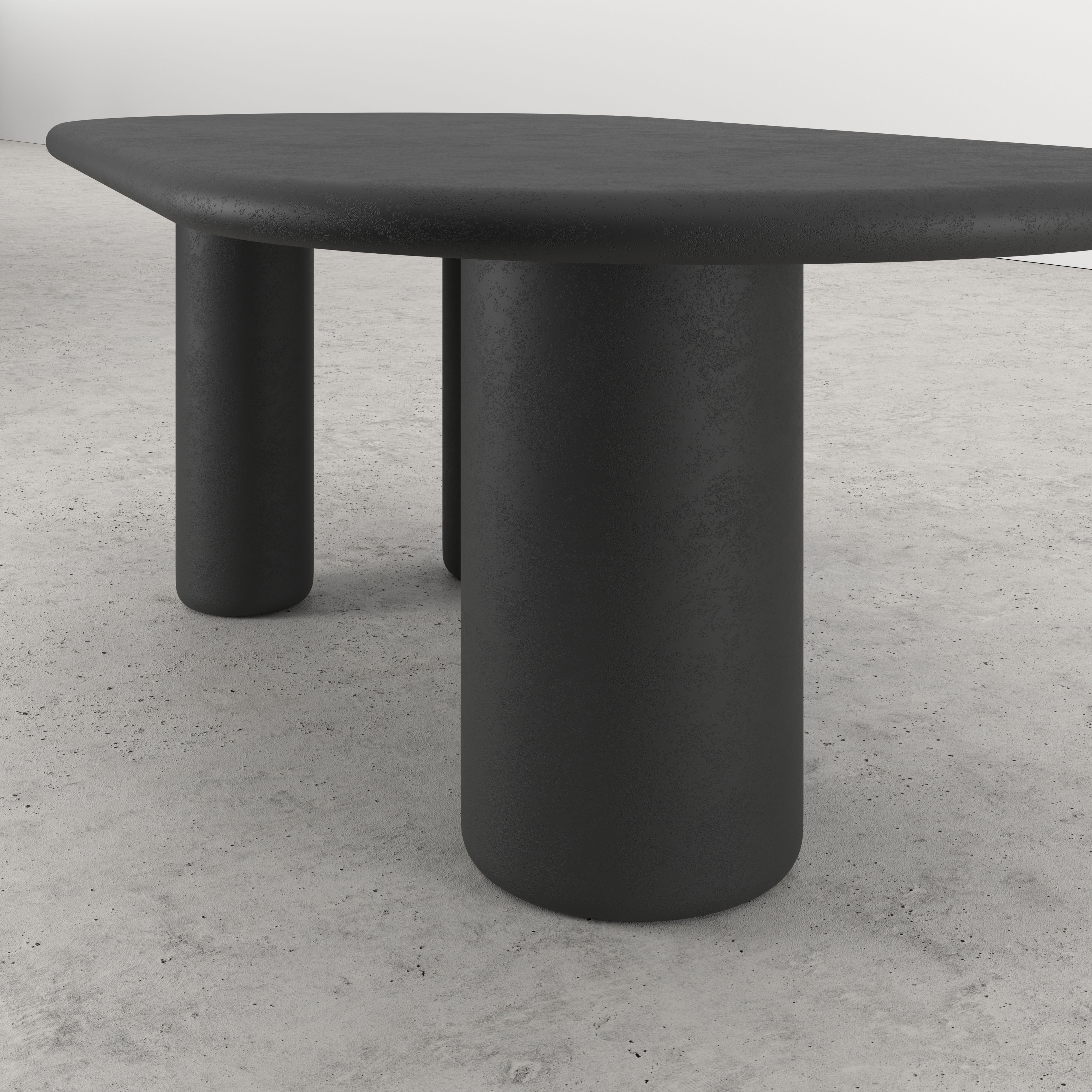 Table de salle à manger Artisano avec plateau Artisano ovale plat en Claylime couleur Charcoal