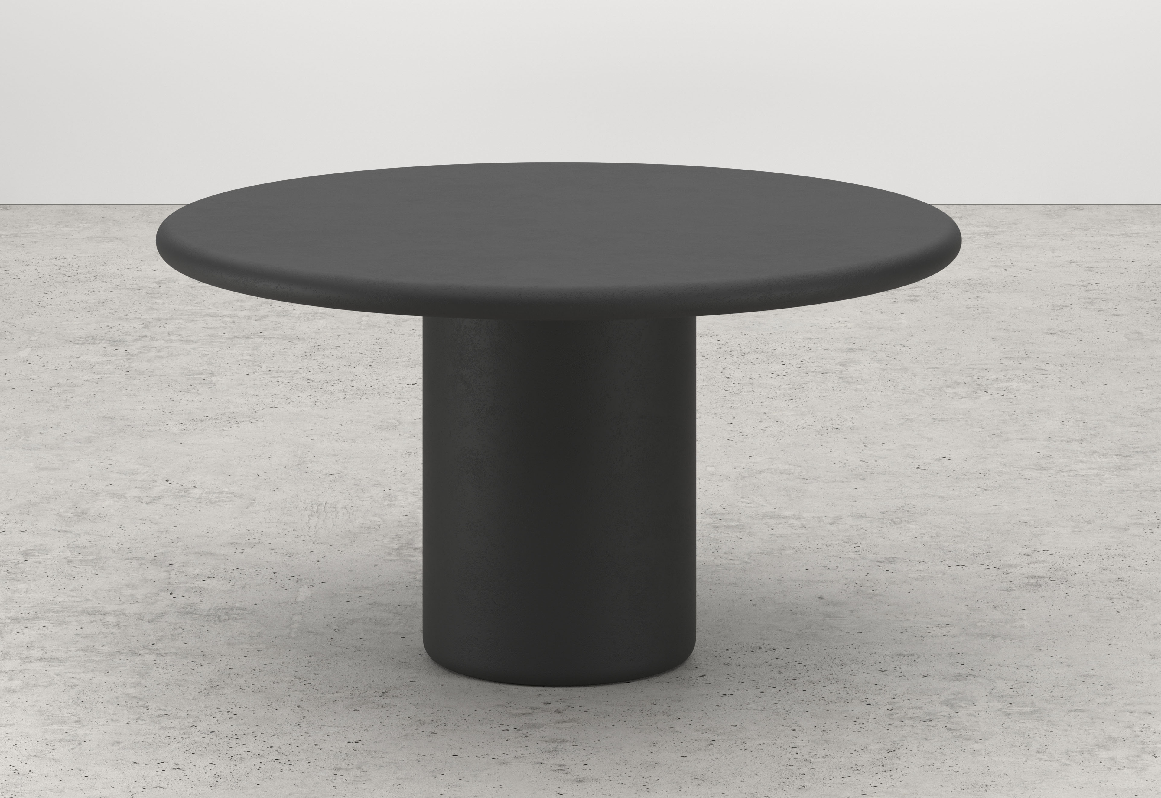 Eettafel Artisano met rond Artisano blad in Claylime kleur Charcoal