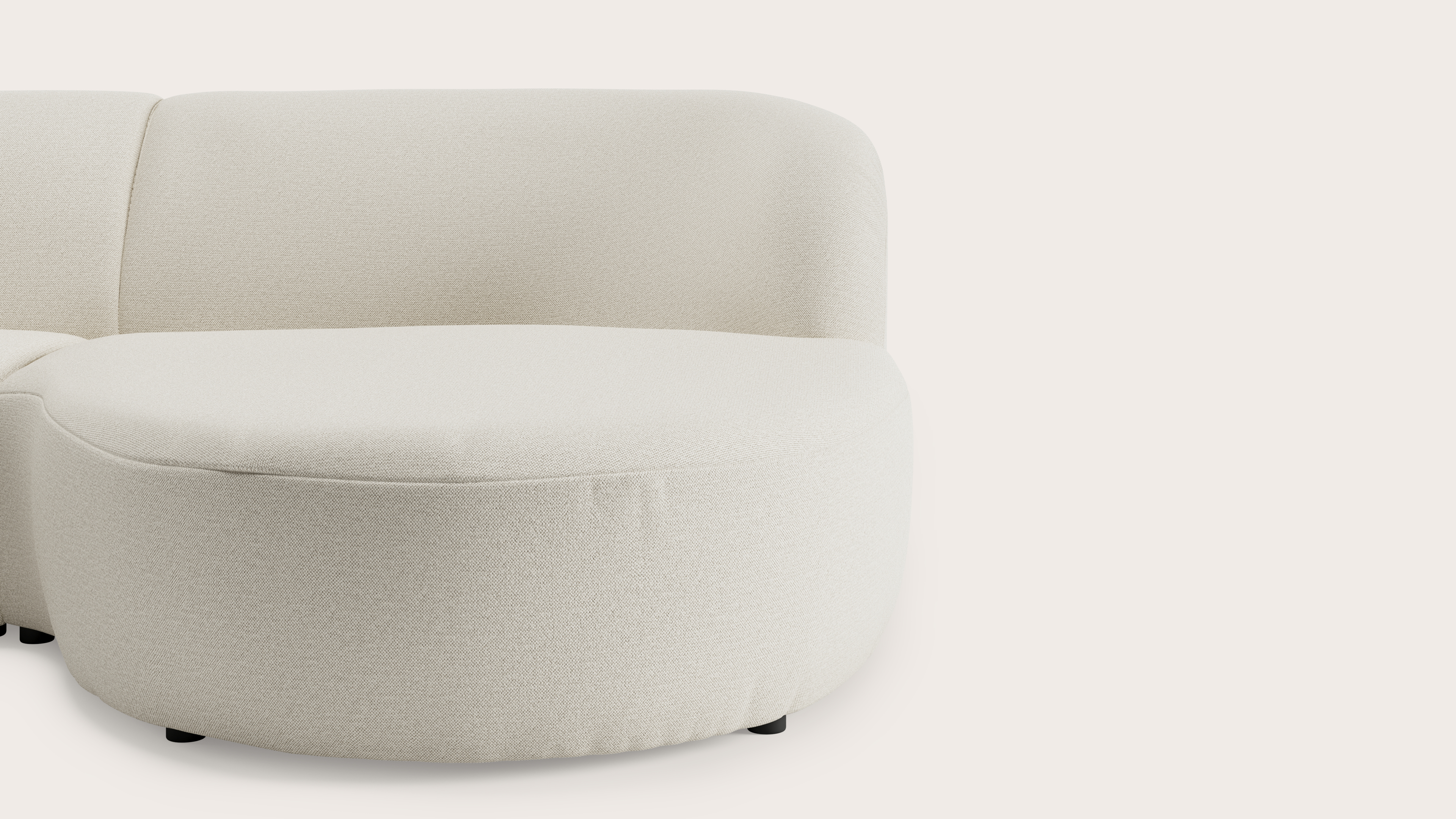 Tubo canapé d'angle 3,5 places en Brio tissu Linen