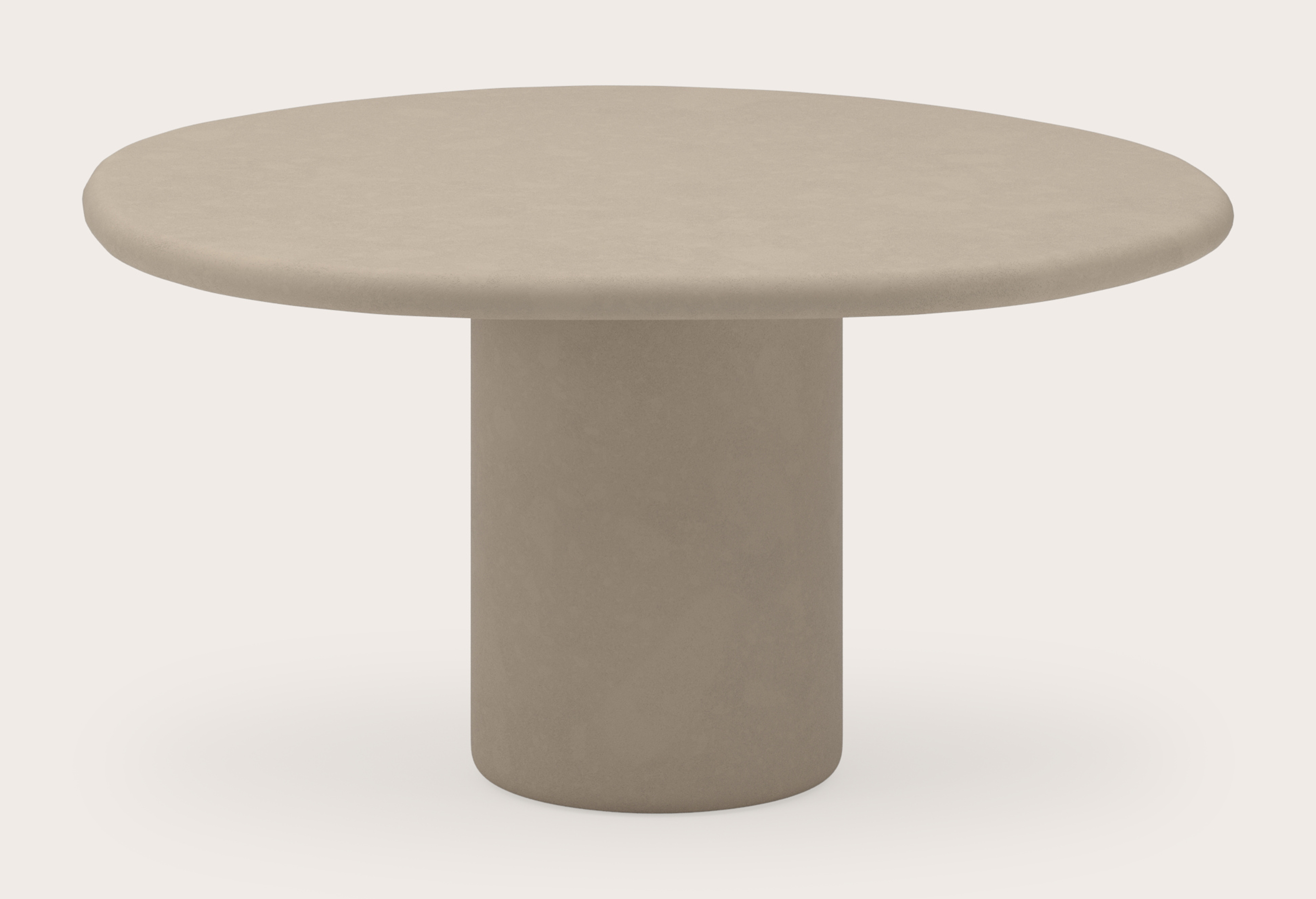 Eettafel Artisano met pebblevormig Artisano blad in Claylime kleur Limestone