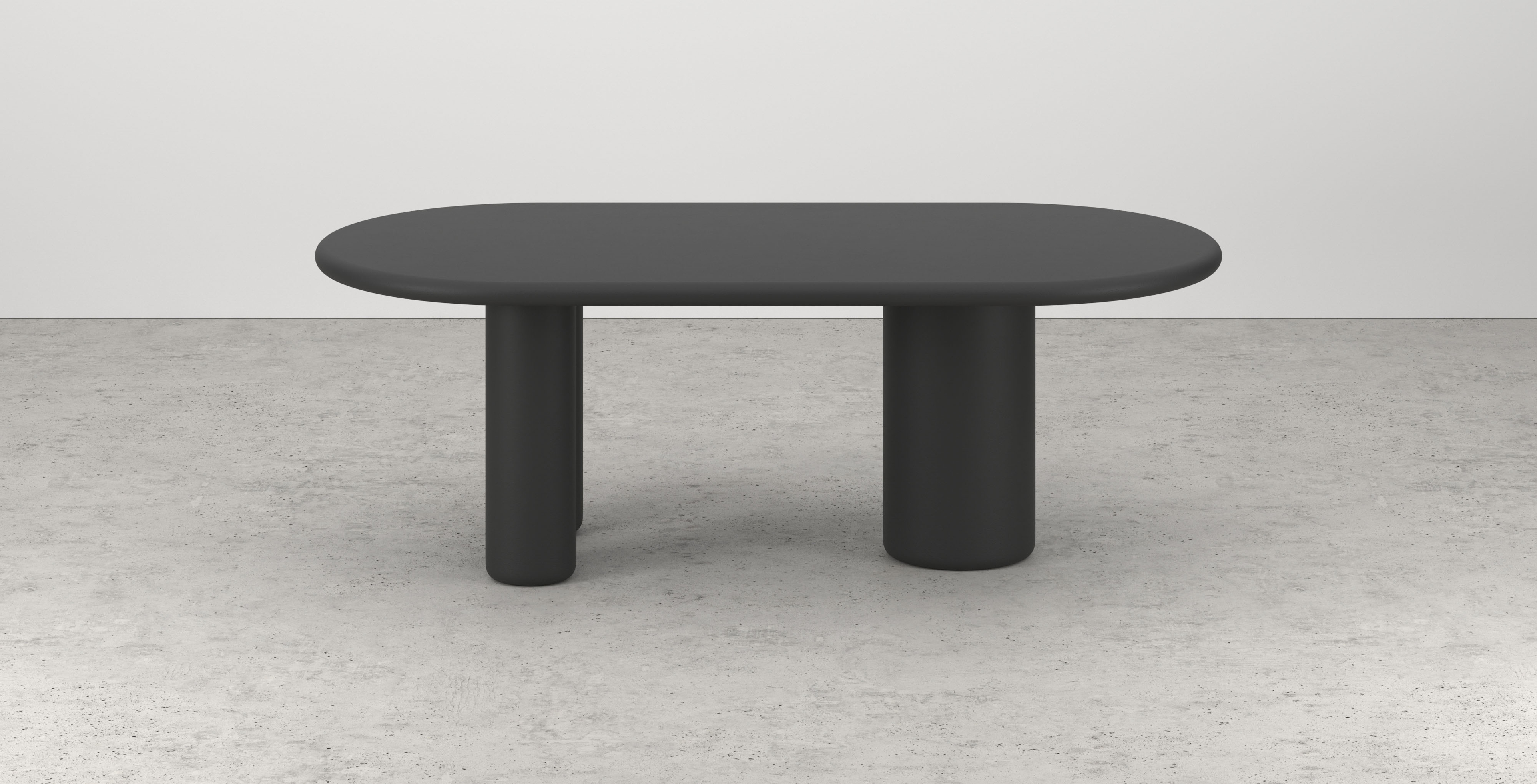 Table de salle à manger Artisano avec plateau Artisano ovale plat en Claylime couleur Charcoal