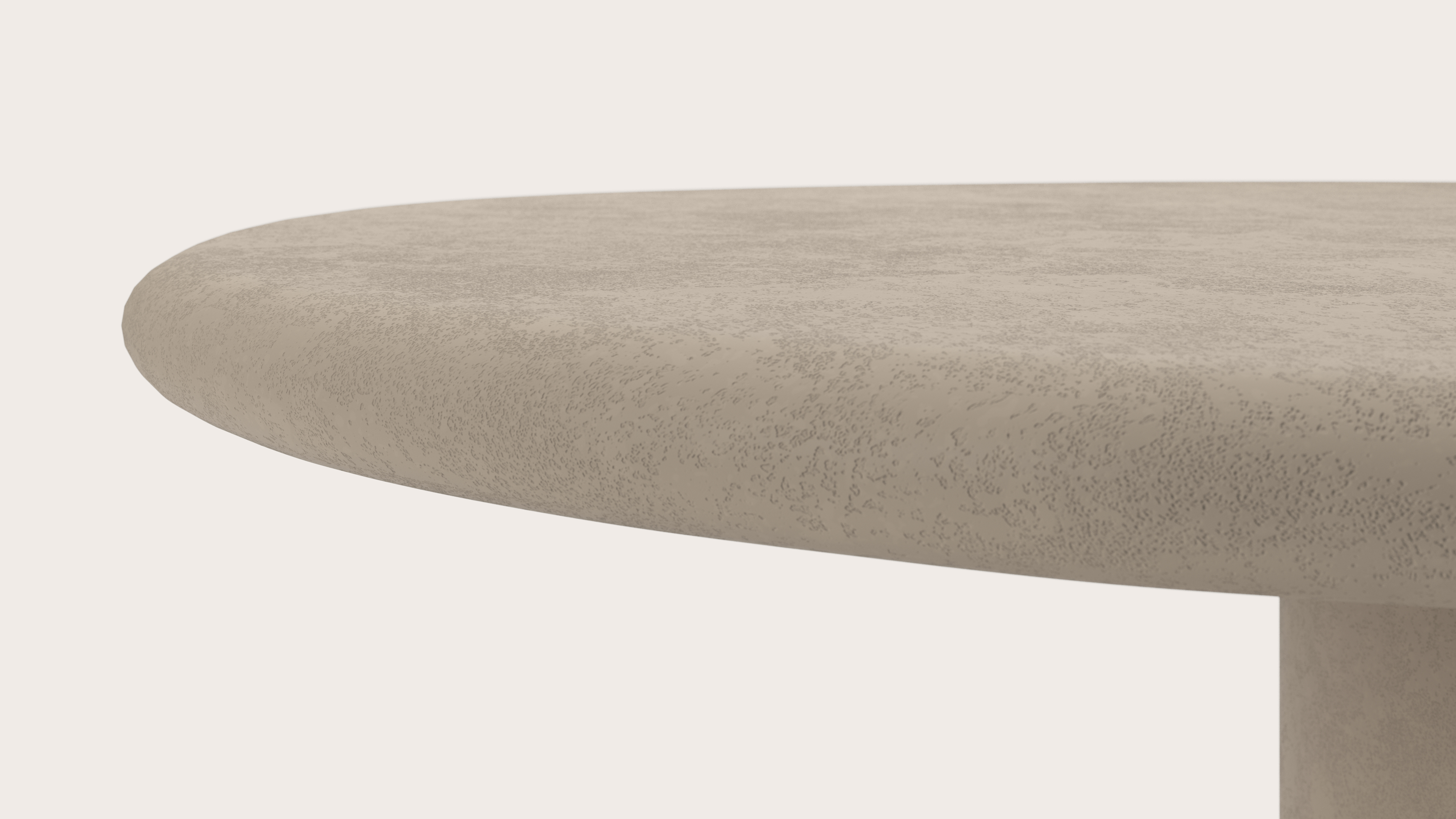 Table de salle à manger Artisano avec plateau Artisano forme pebble en Claylime couleur Limestone