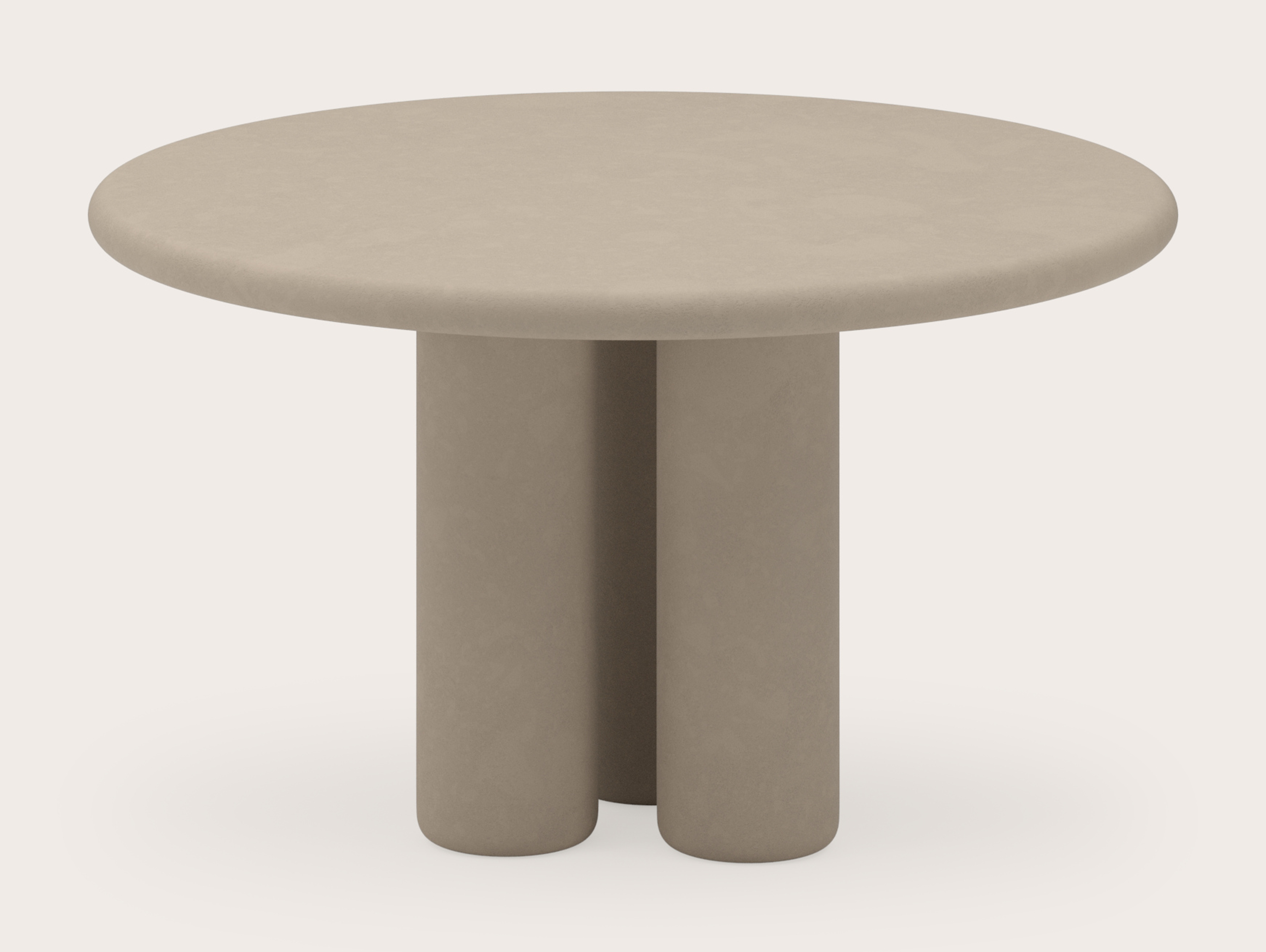 Table de salle à manger Artisano avec plateau Artisano rond en Claylime couleur Limestone
