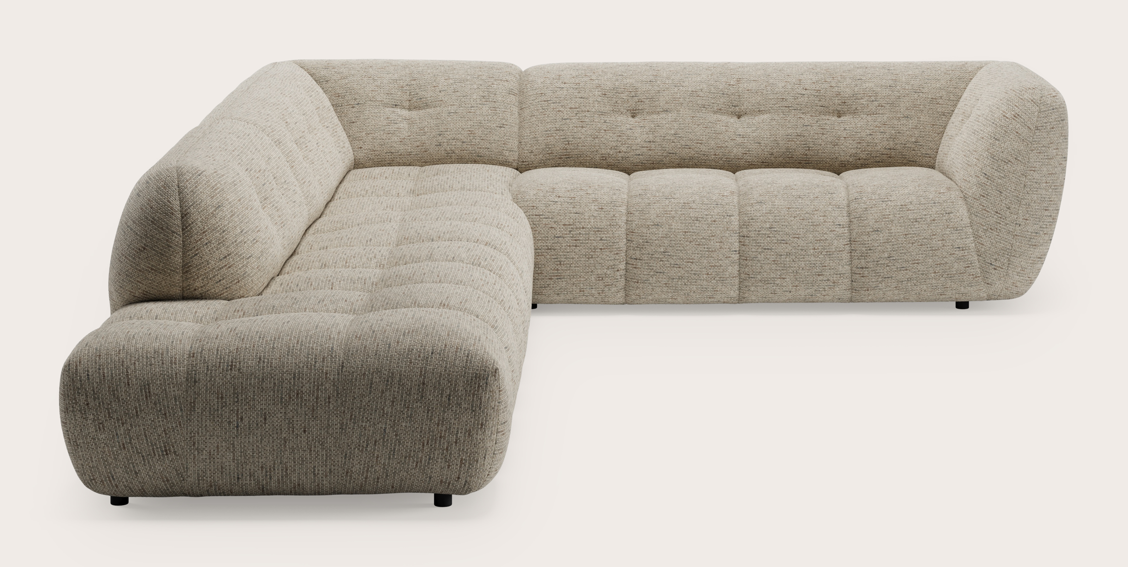 Chubbi canapé d'angle 6 places en Tessaro tissu Beige