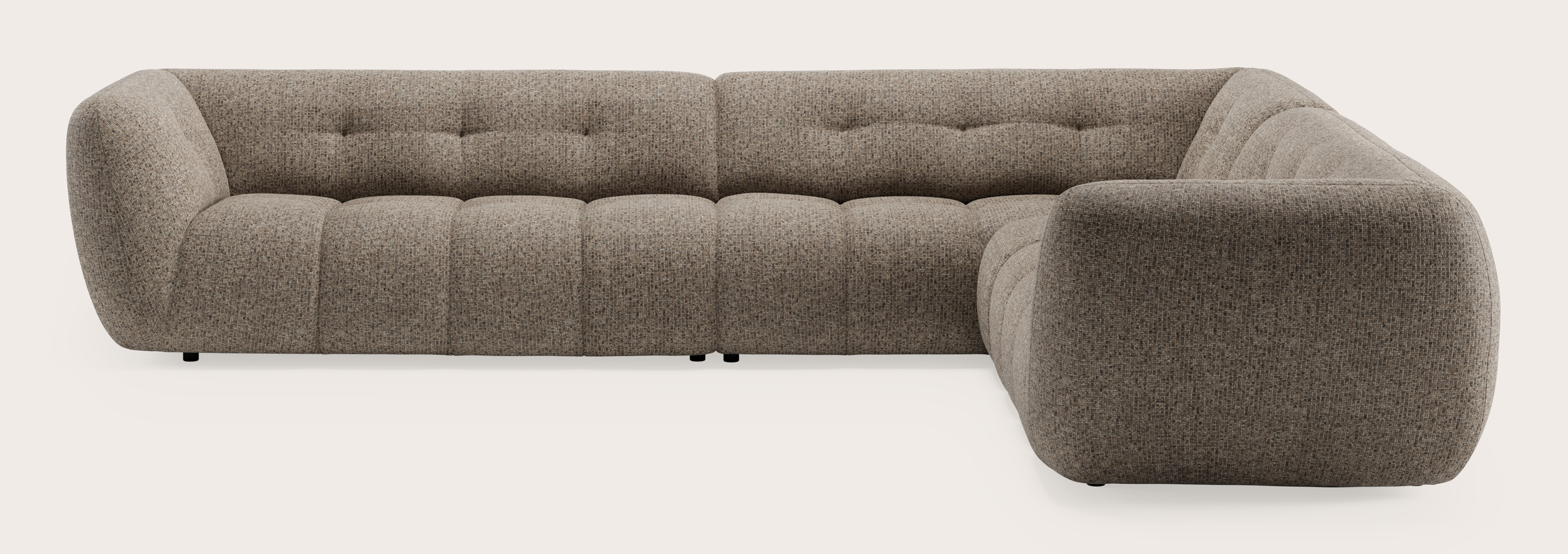 Chubbi canapé d'angle 5 places en Tessaro tissu Taupe
