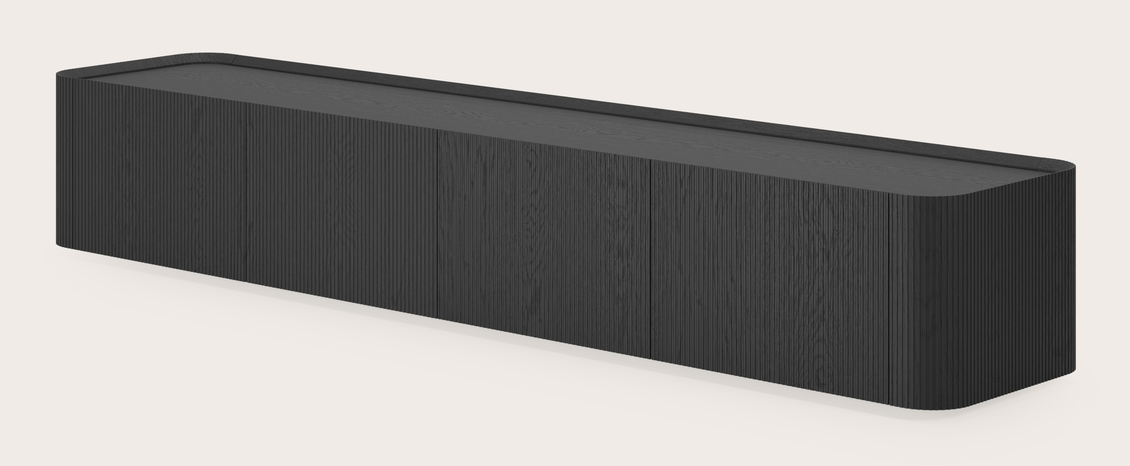 Meuble tv Grivato en chêne noir 219 x 45 cm