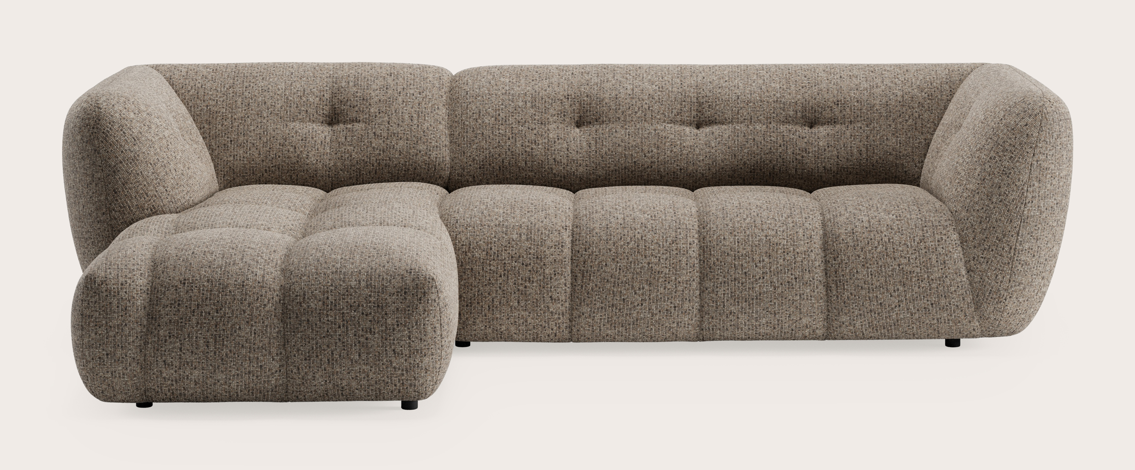 Chubbi canapé d'angle 3,5 places en Tessaro tissu Taupe