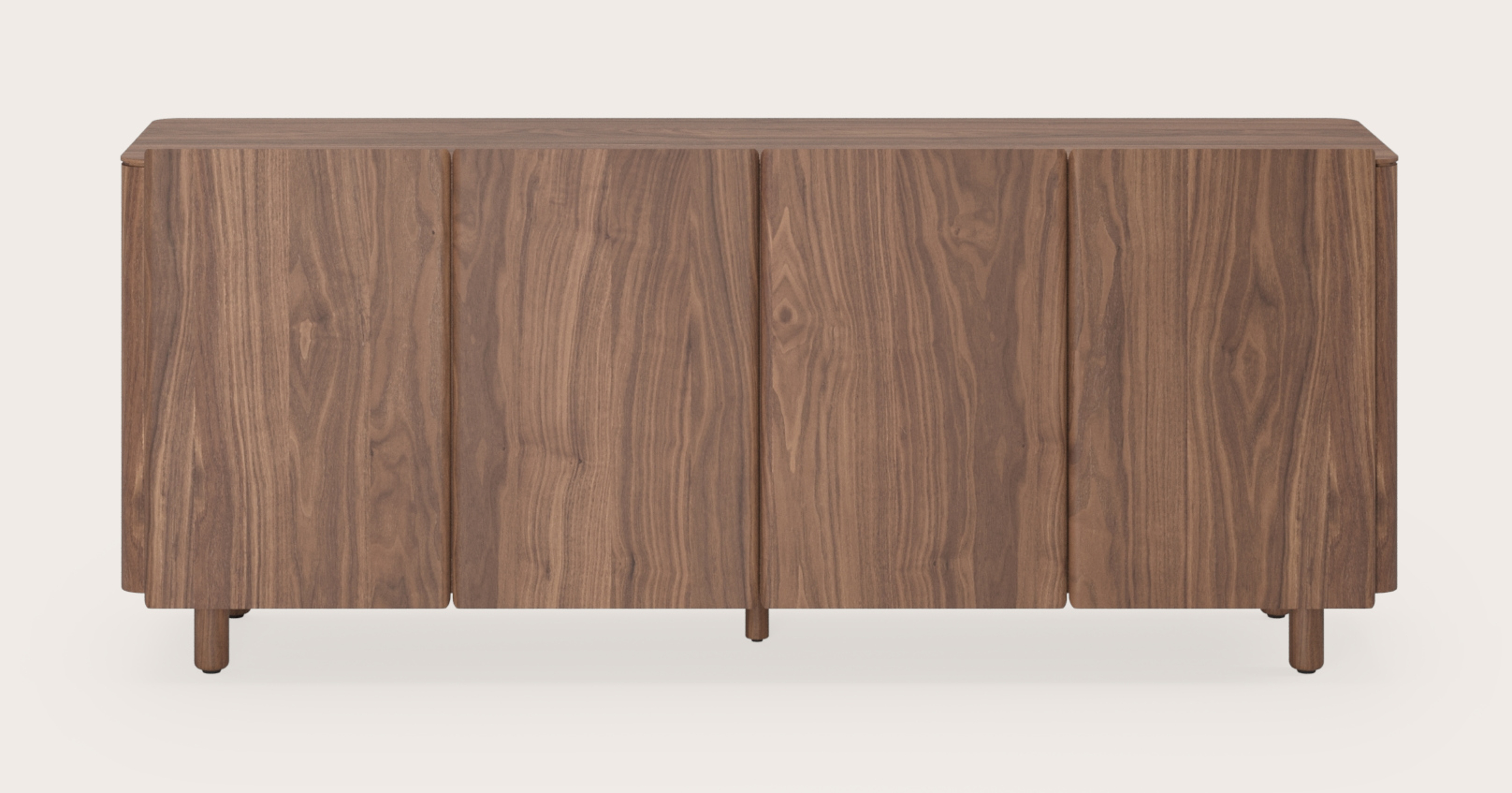 Belloni dressoir in walnoot met ronde houten poten 180x47x62cm
