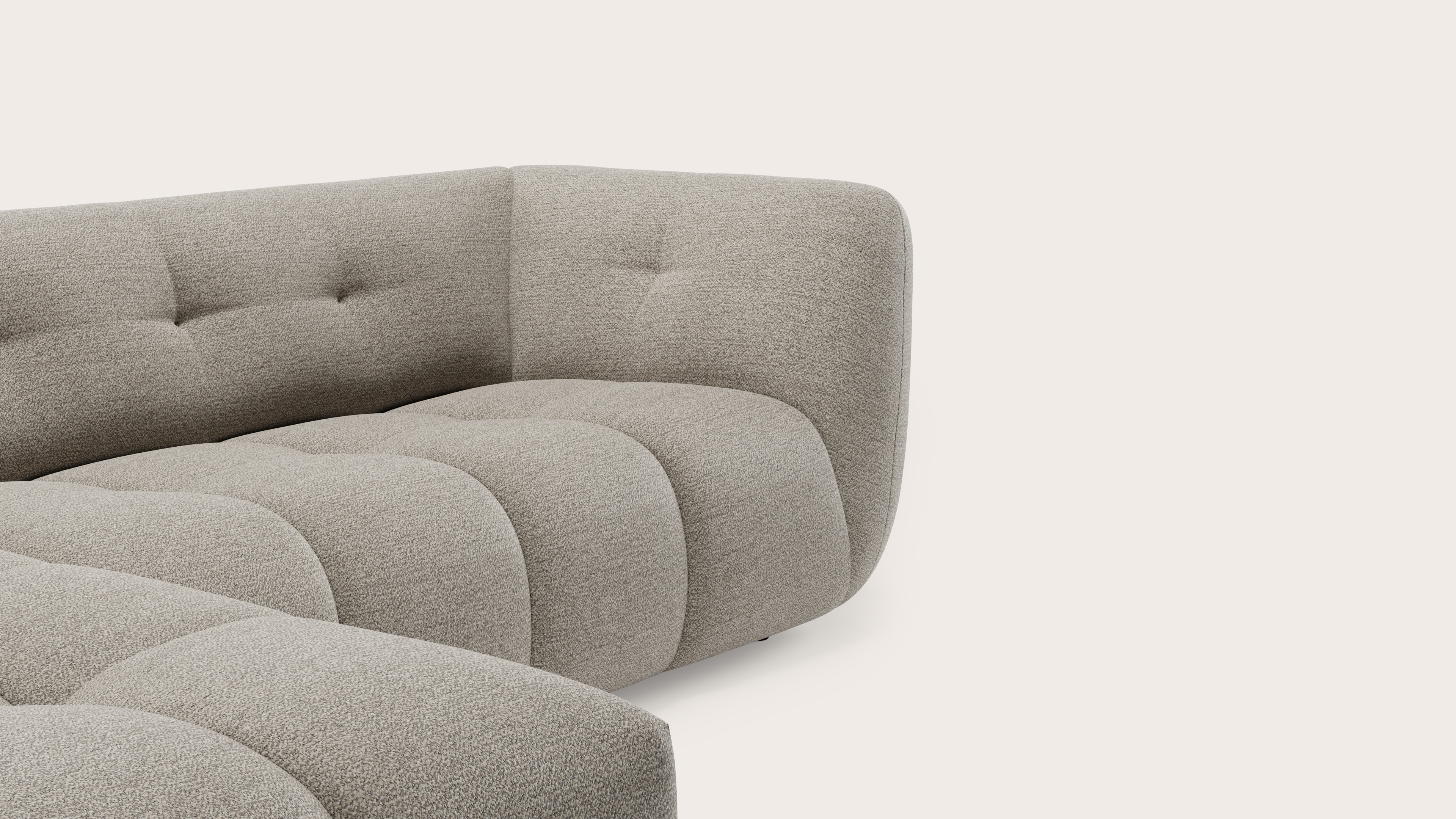 Chubbi canapé d'angle 4 places en Fresco tissu Beige