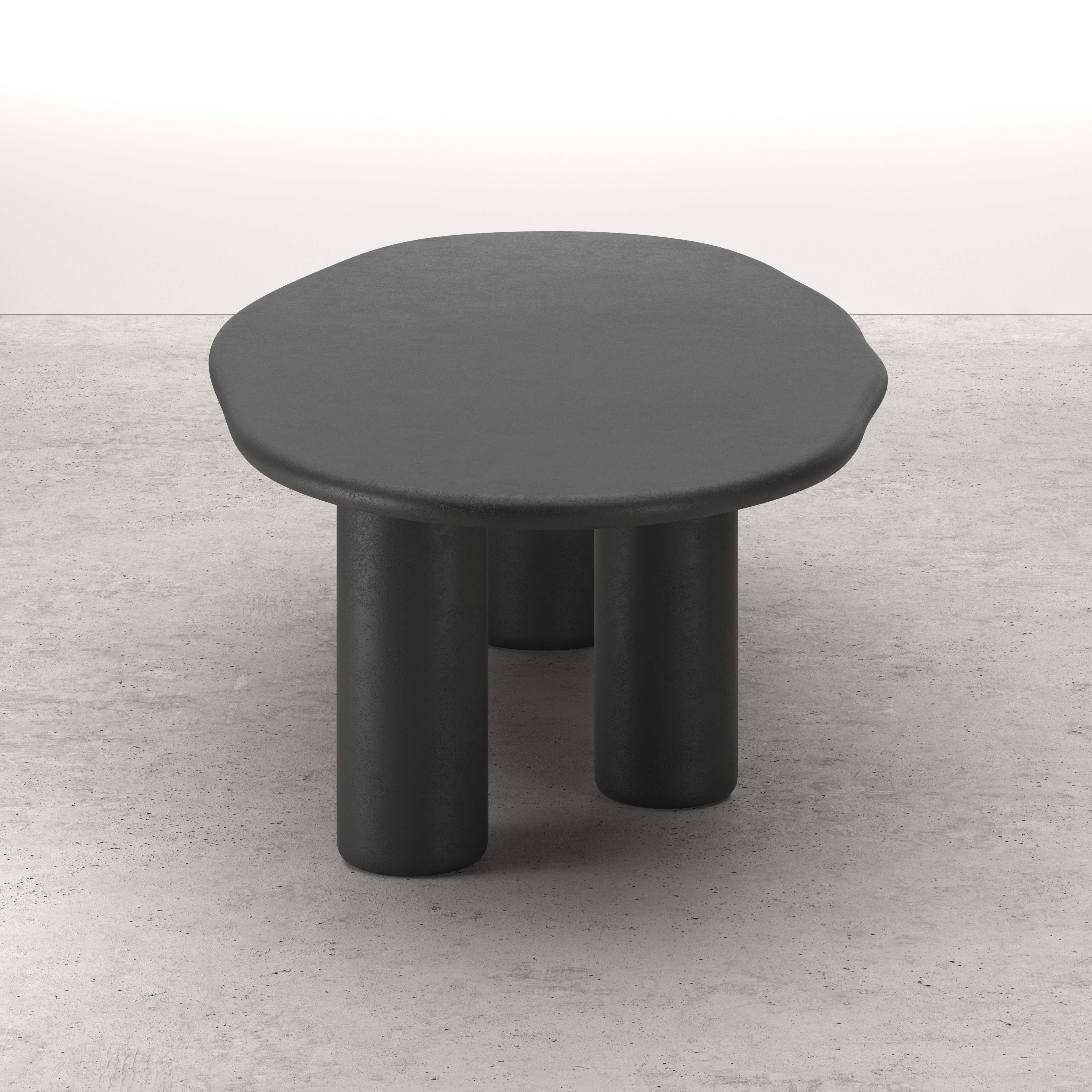 Table de salle à manger Artisano avec plateau Artisano en forme leaf en Claylime couleur Charcoal