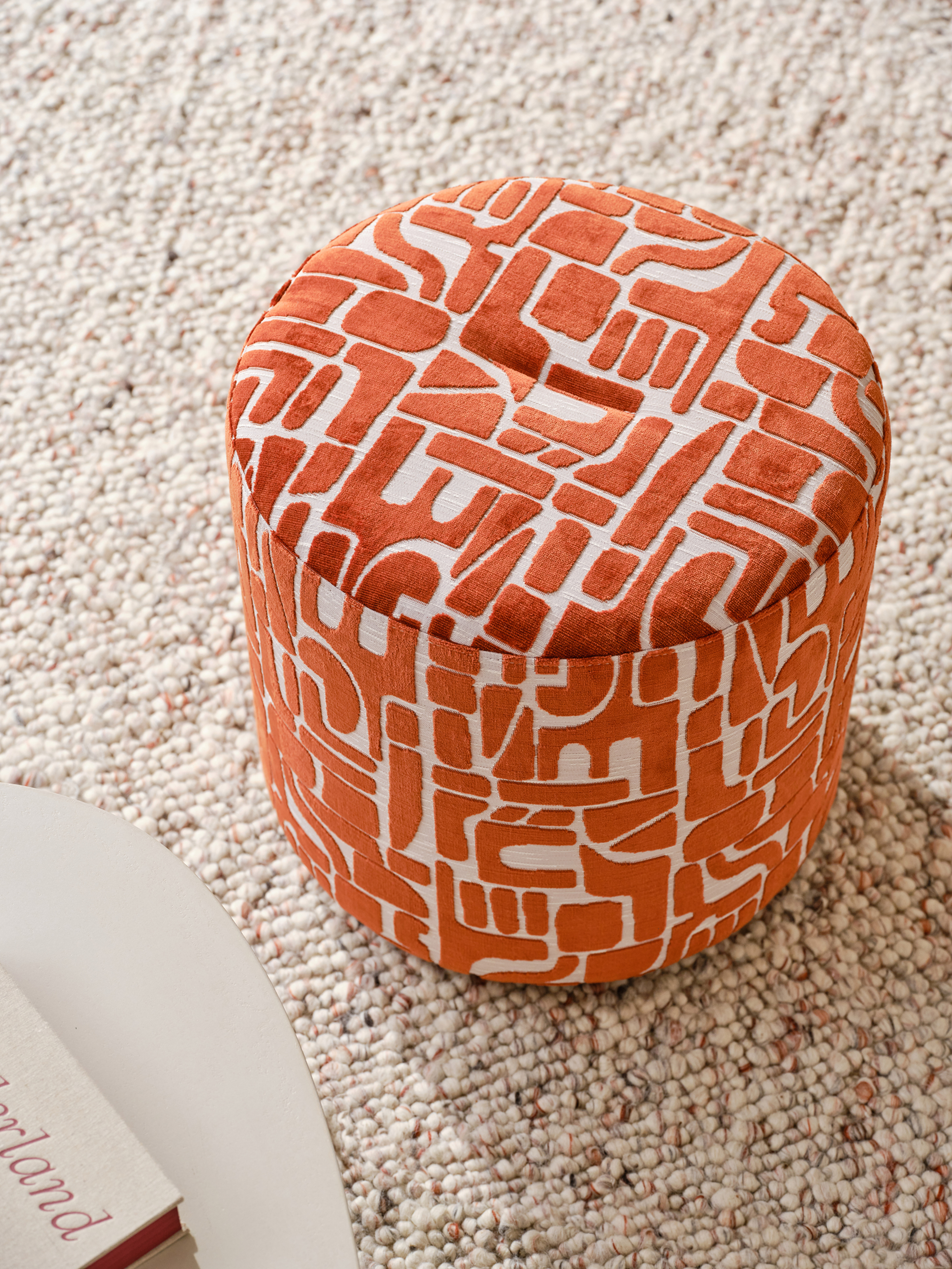 Tondo pouf - Desinio tissu Copper Ø45xH46cm