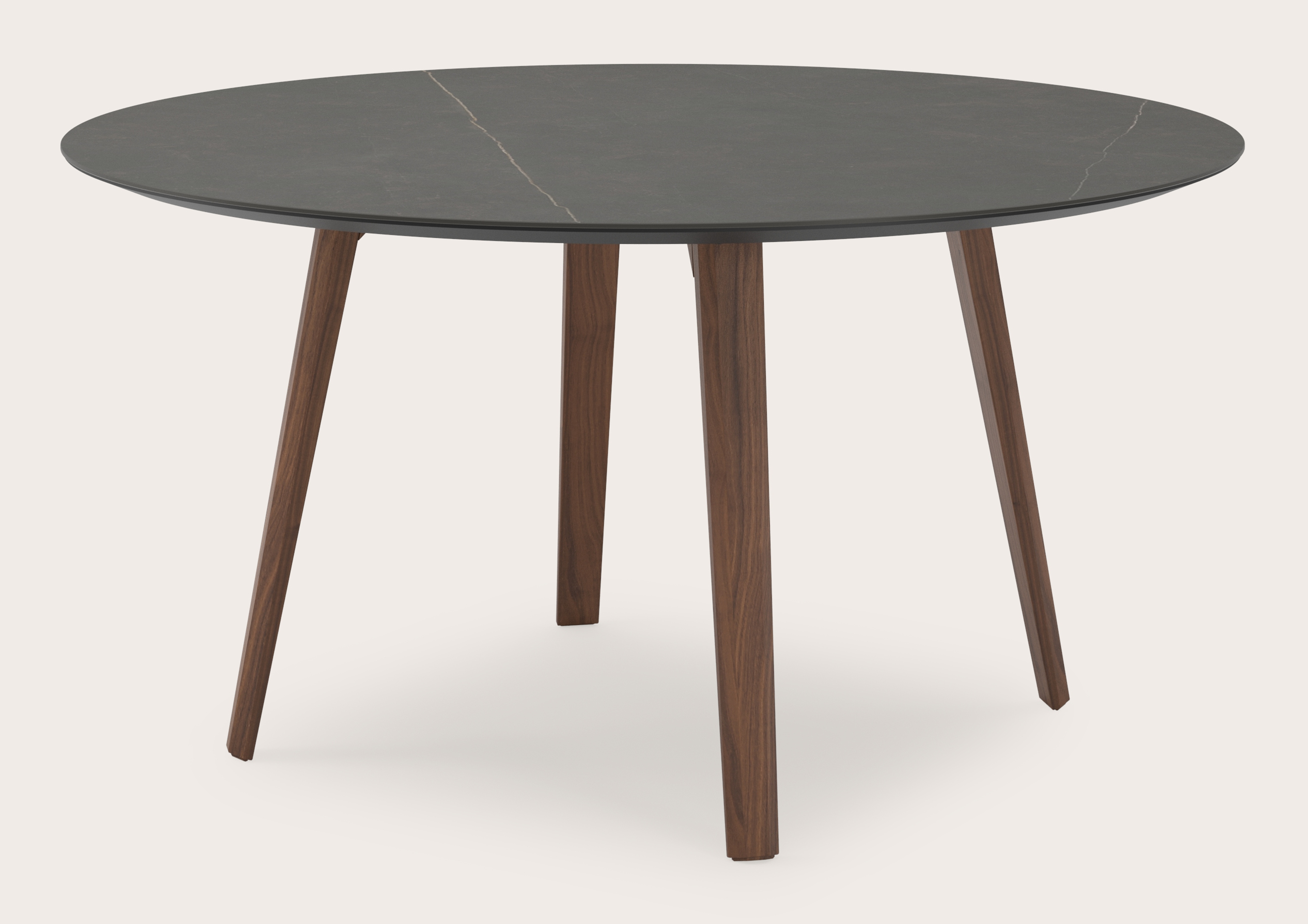 Eettafel Clino onderstel walnoot met Ceramo blad in keramiek kleur Calatorao