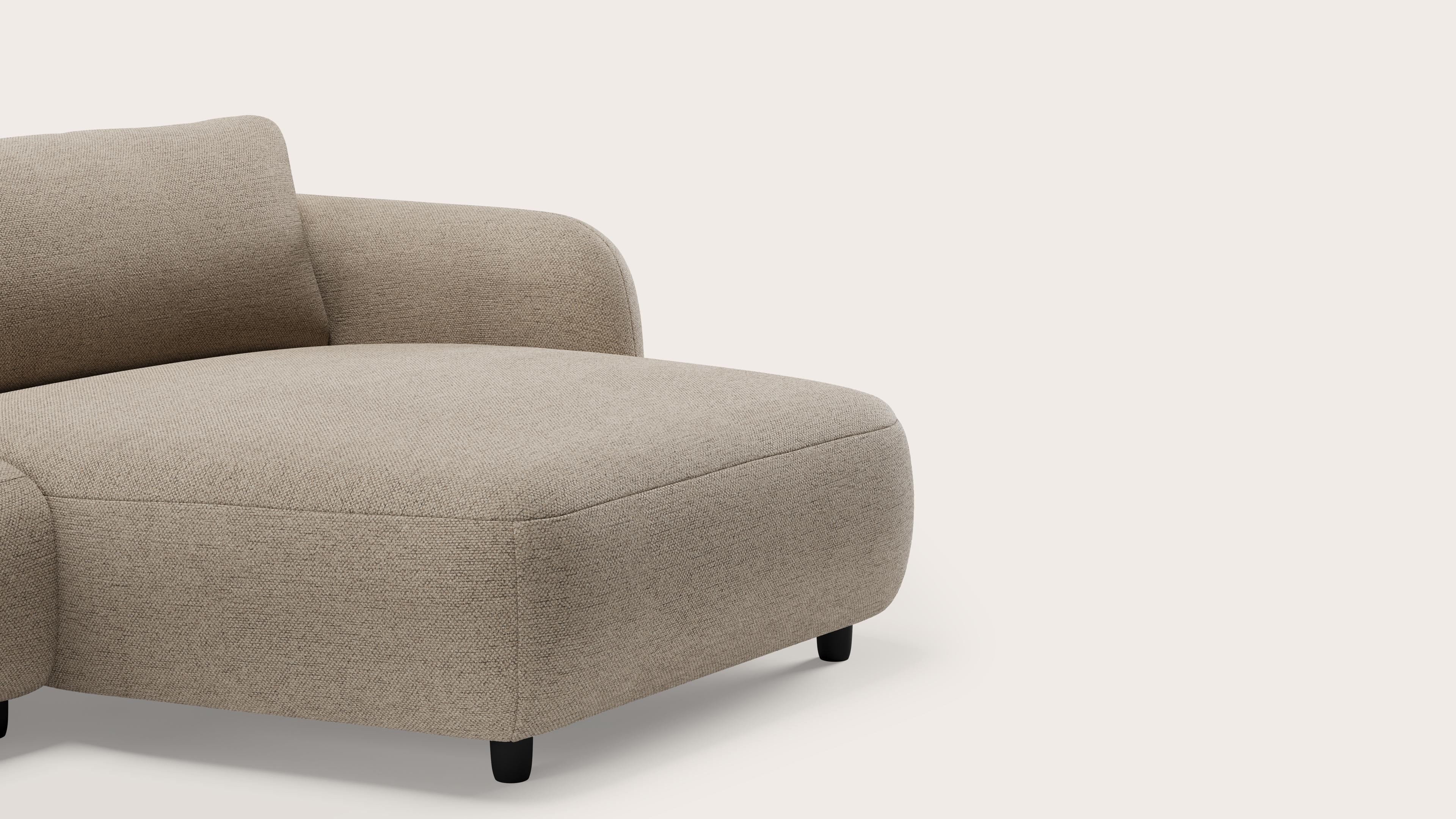 Milio elektrische canapé d'angle 4,5 places en Valino tissu Caramel