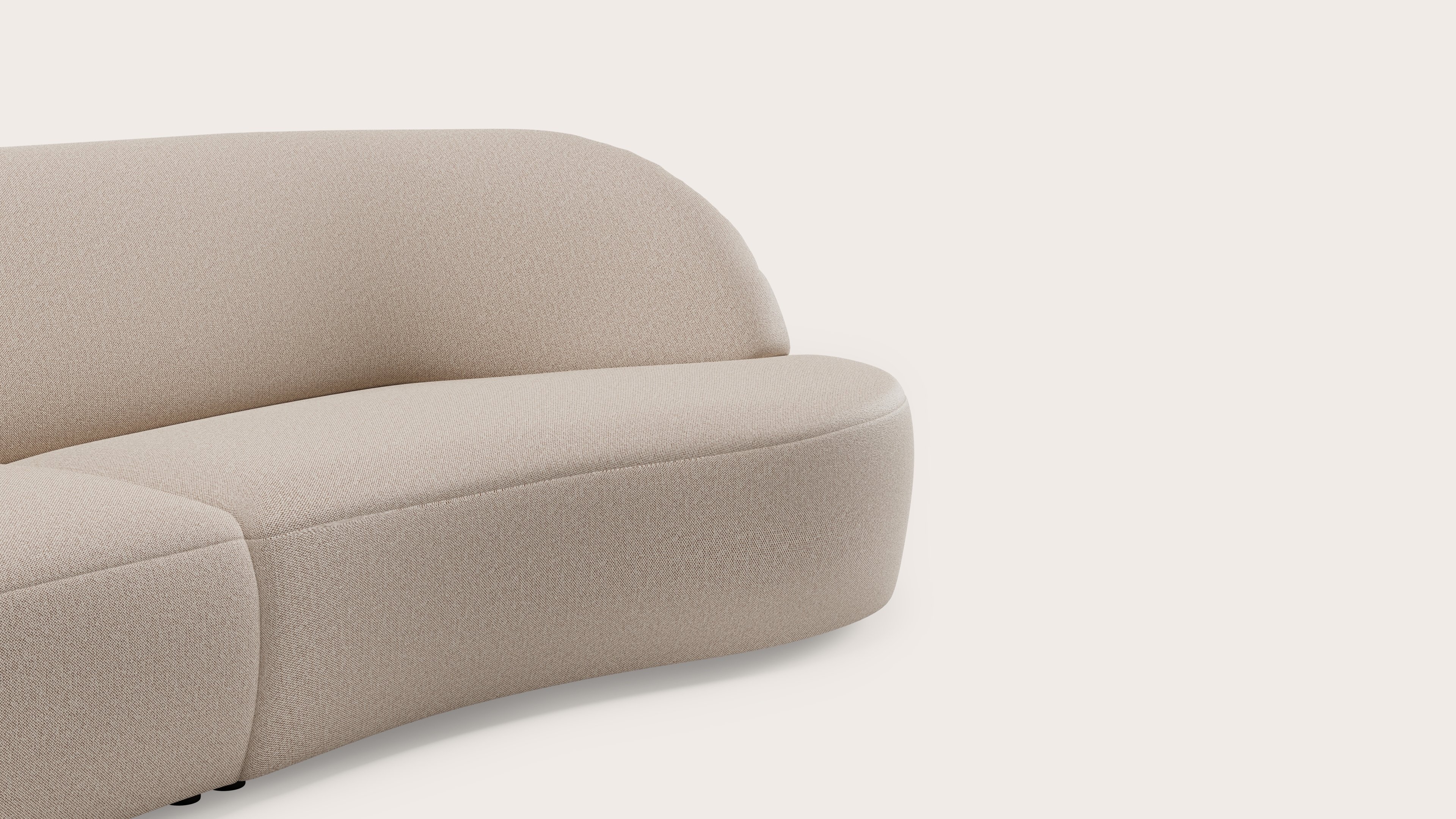 Tubo canapé d'angle 4,5 places en Brio tissu Beige