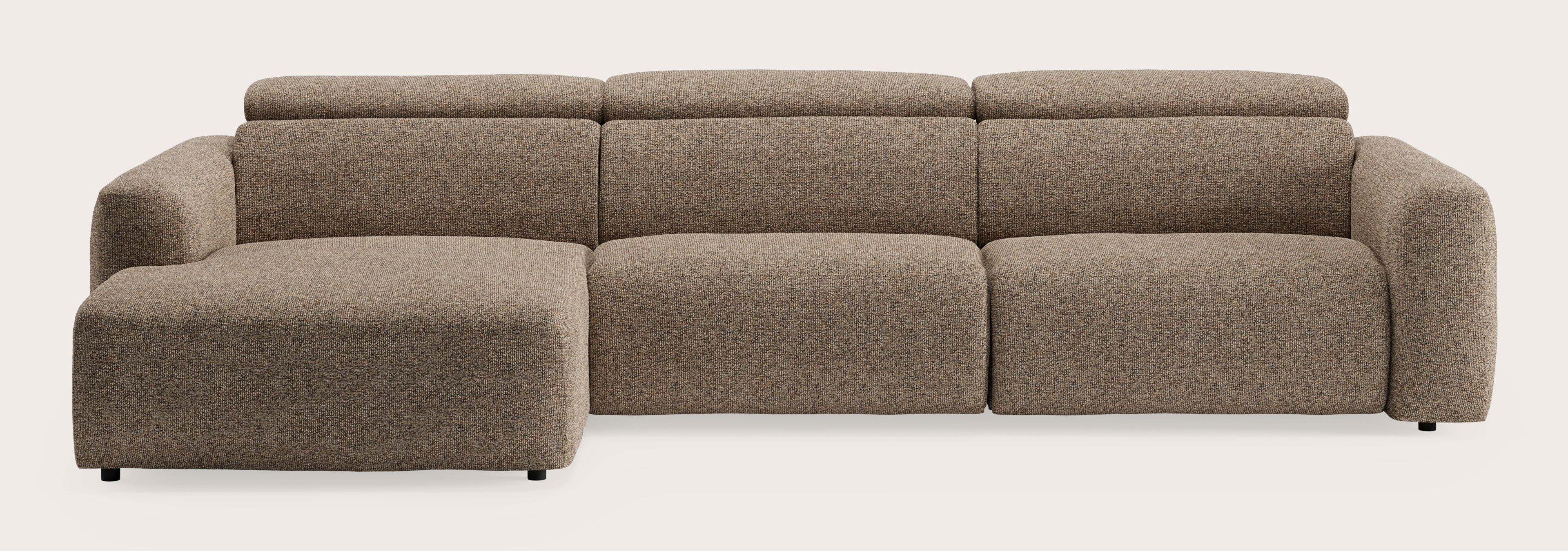 Canapé d'angle Lassa 4,5 places en Fresco tissu Wenge