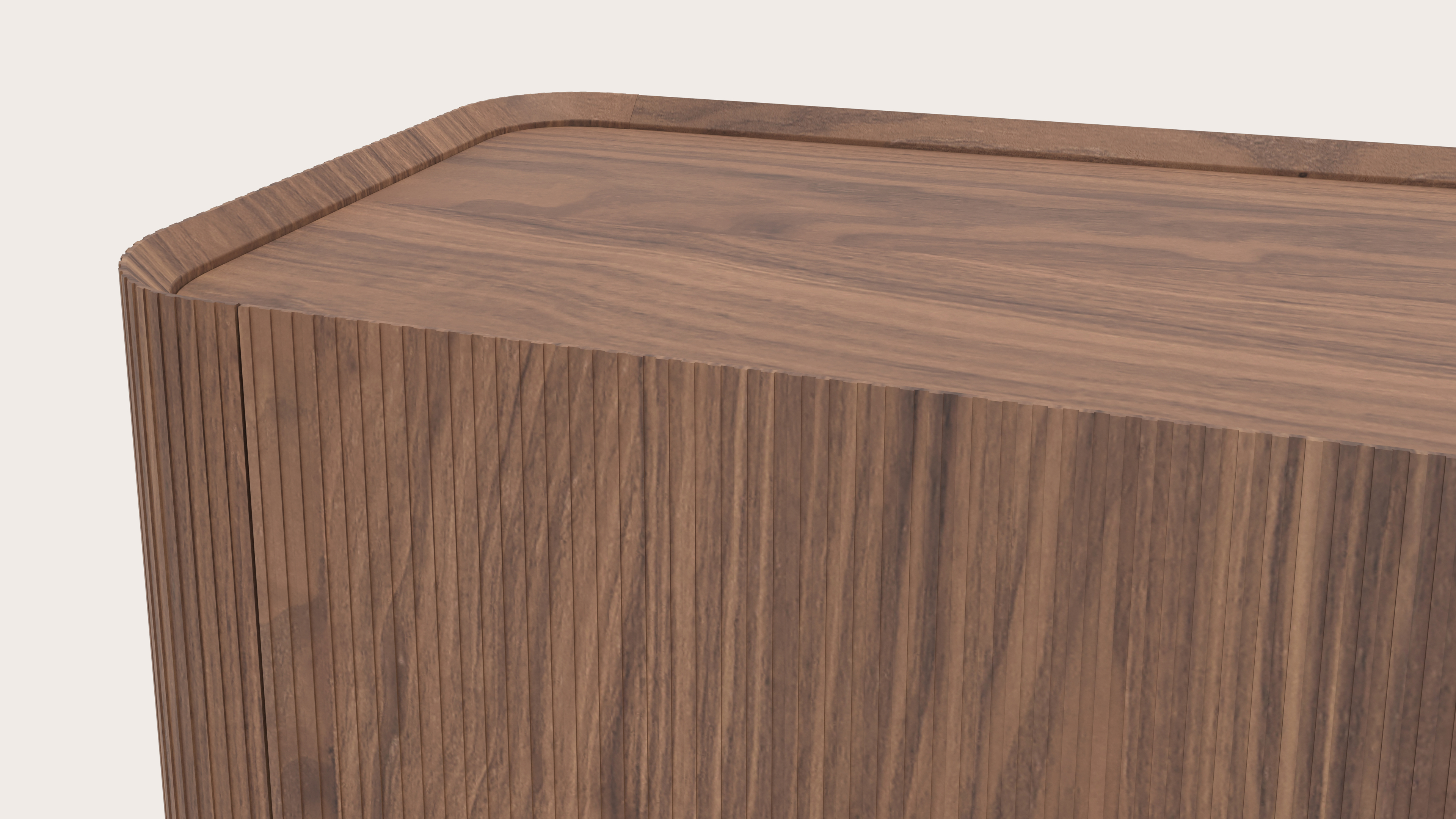 Grivato tv-meubel in walnoot met ronde houten poten 269 x 45 cm