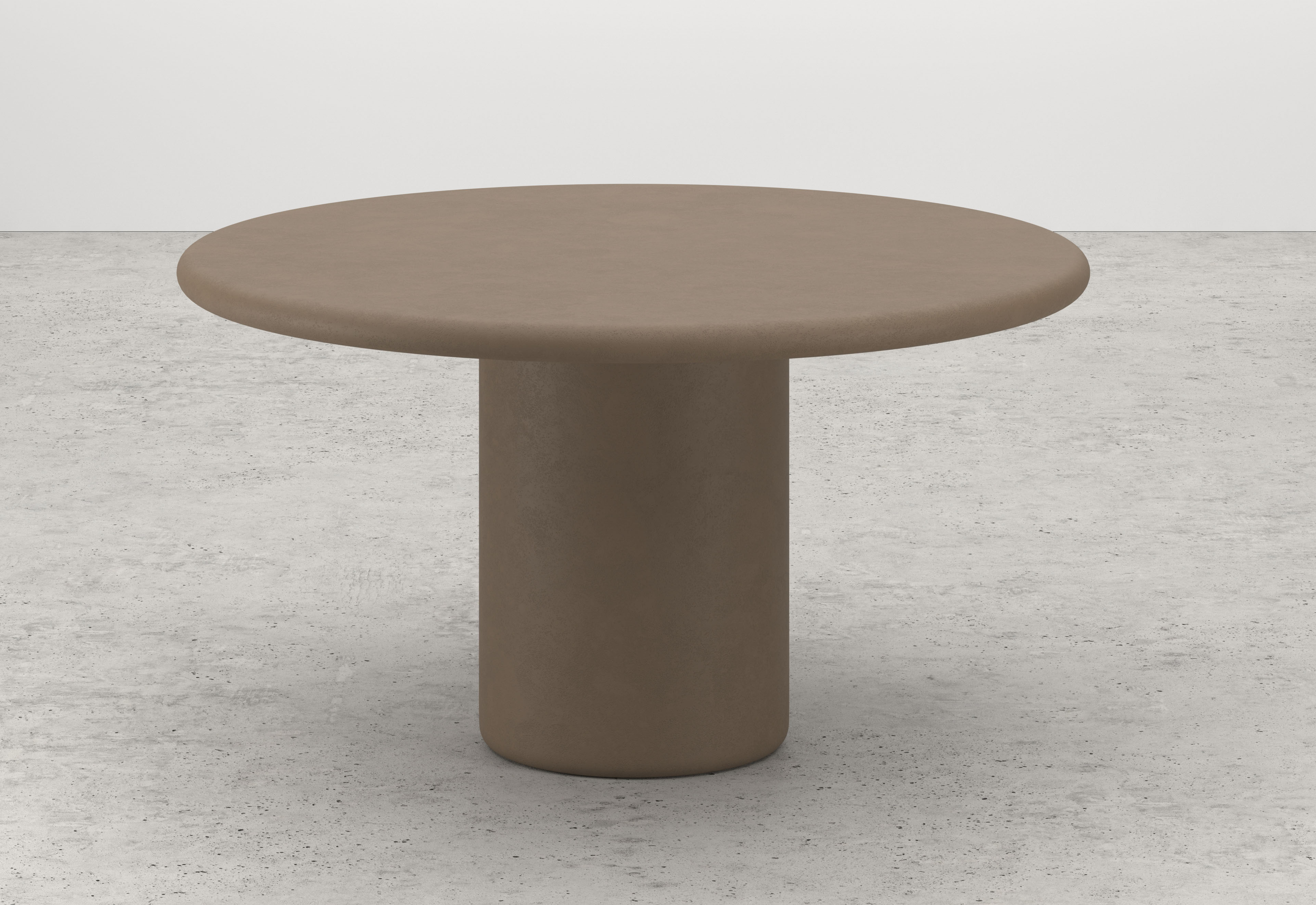Eettafel Artisano met rond Artisano blad in Claylime kleur Desert
