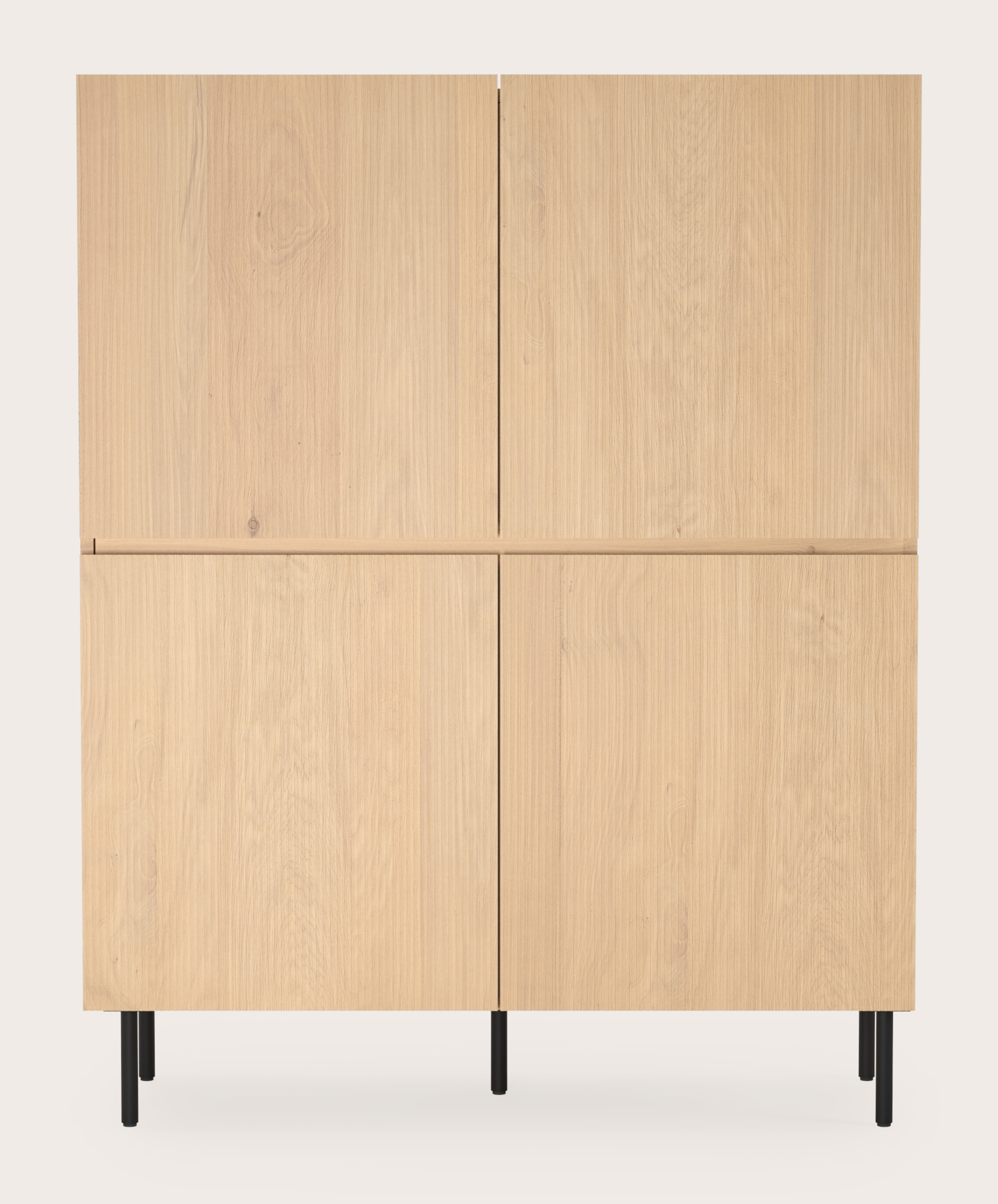Armoire de bar Grivolo en chêne couleur naturelle avec pieds ronds 120 x 45 cm