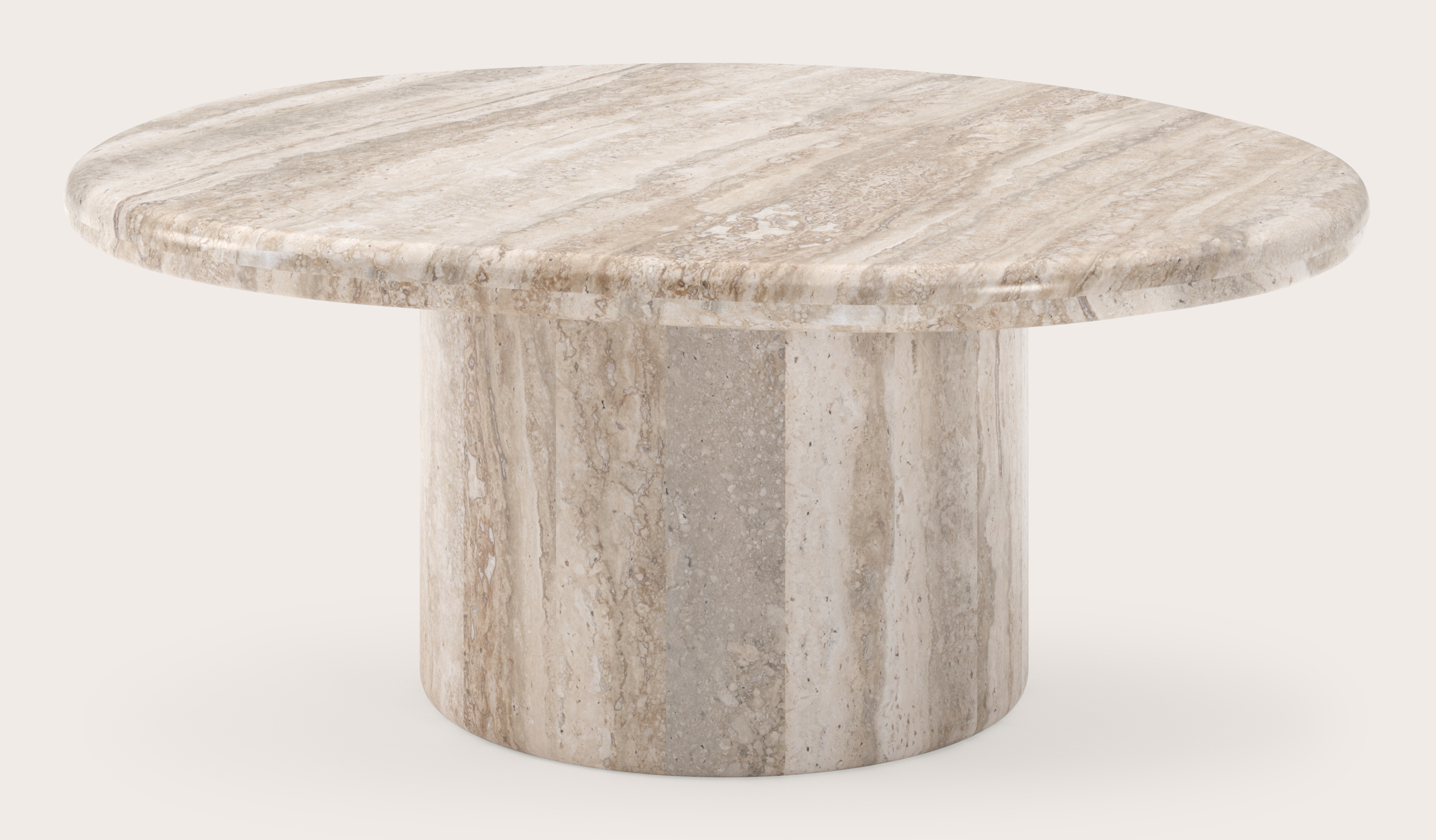 Salontafel Travertino met pebblevormig blad in marmer in kleur Silver Grey 80 x 72 x 33 cm