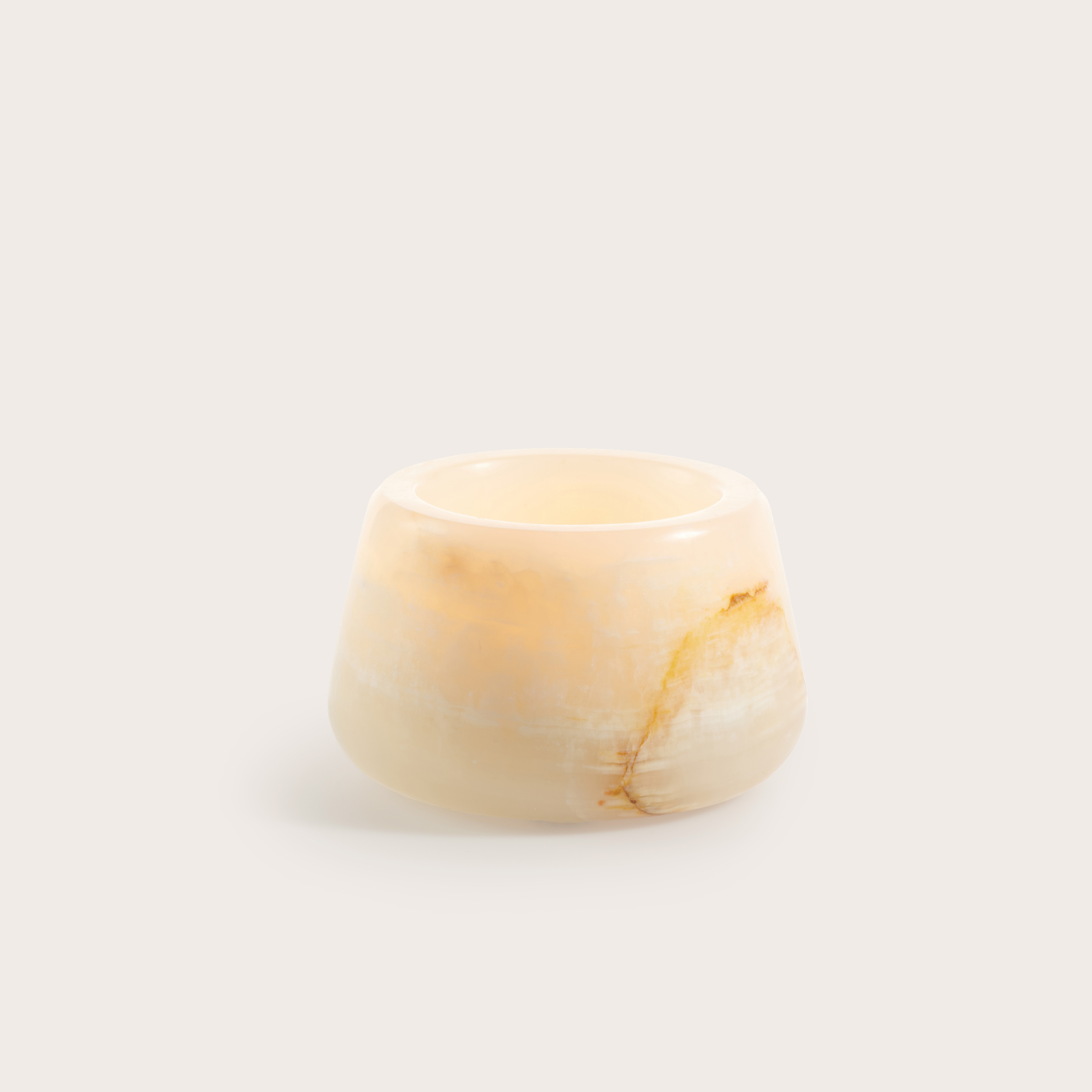Bowery theelichthouder onyx Travertine Ø10xH6cm
