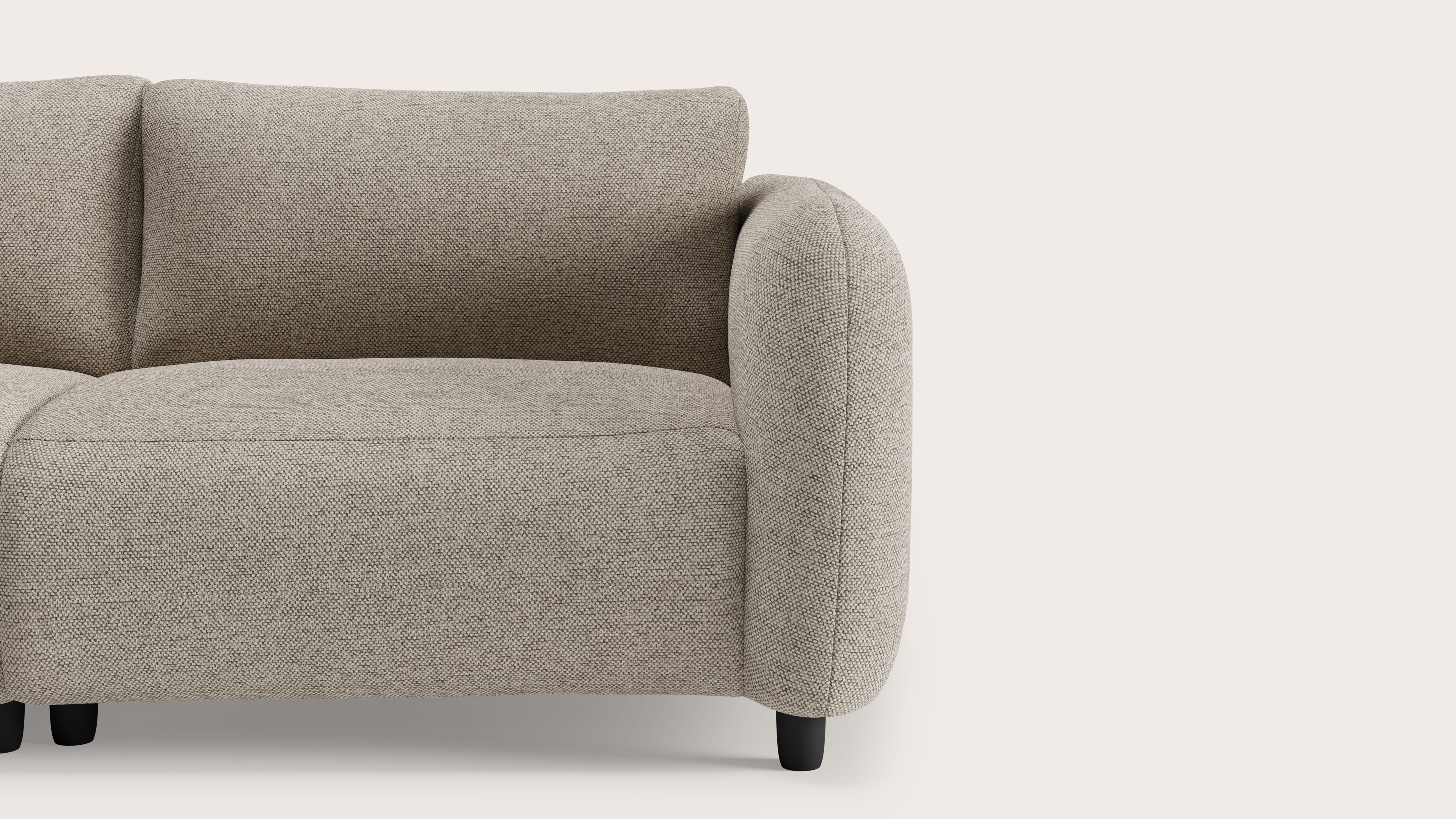 Milio elektrische canapé d'angle 4,5 places en Valino tissu Nougat