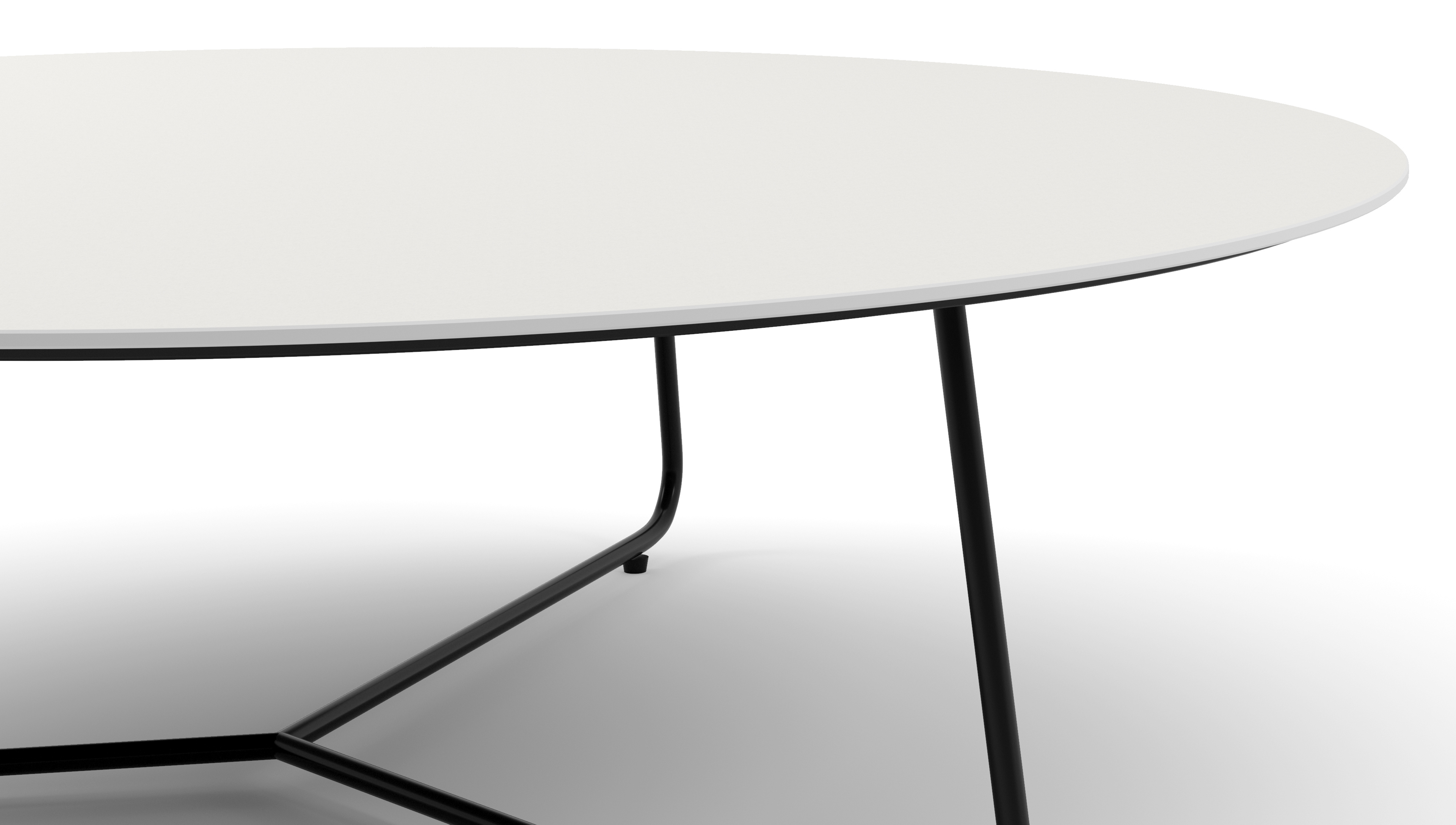 Salontafel Marzo onderstel zwart metaal met Ceramo blad keramiek in kleur Arctic White