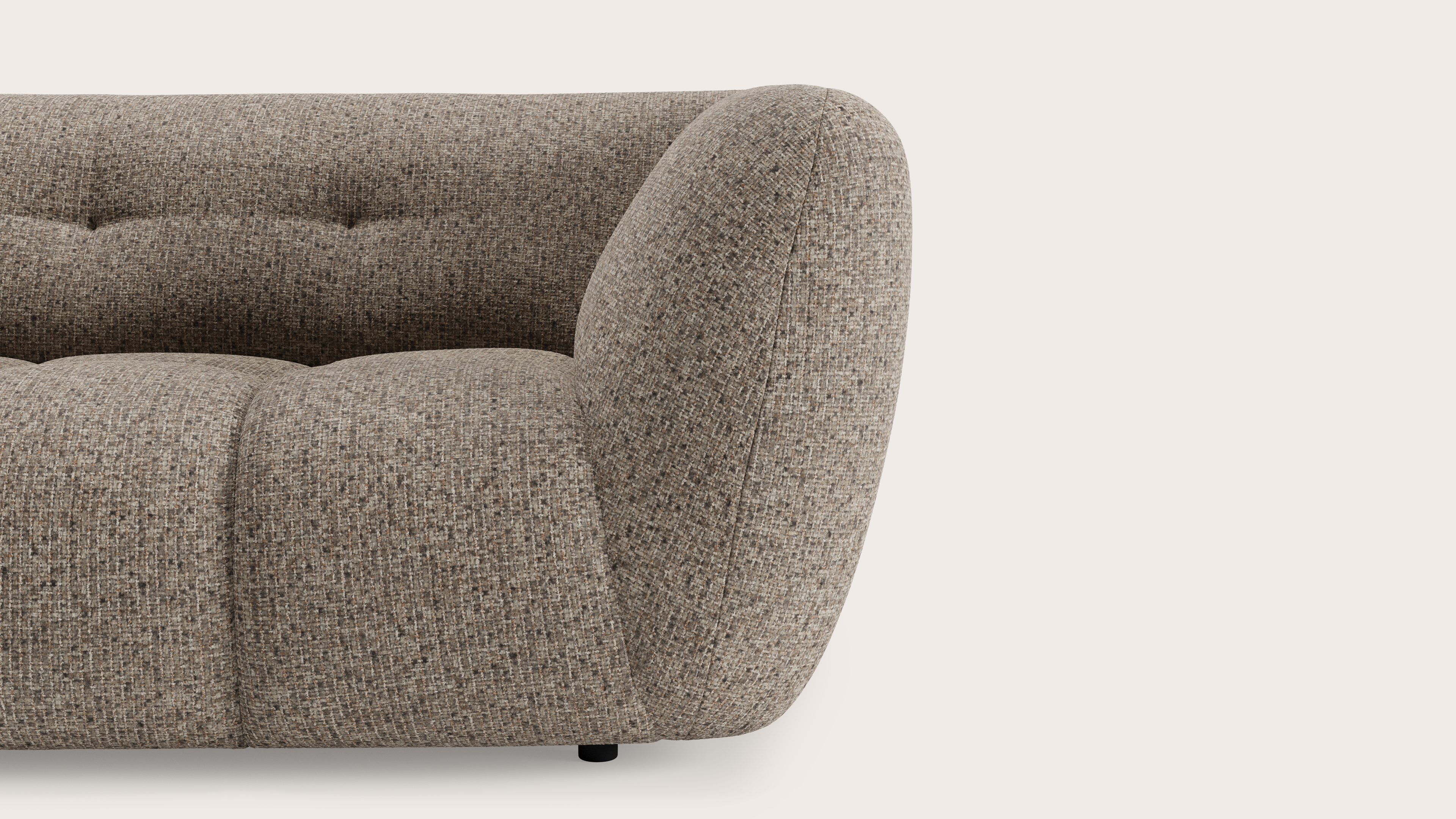 Chubbi canapé d'angle 3,5 places en Tessaro tissu Taupe