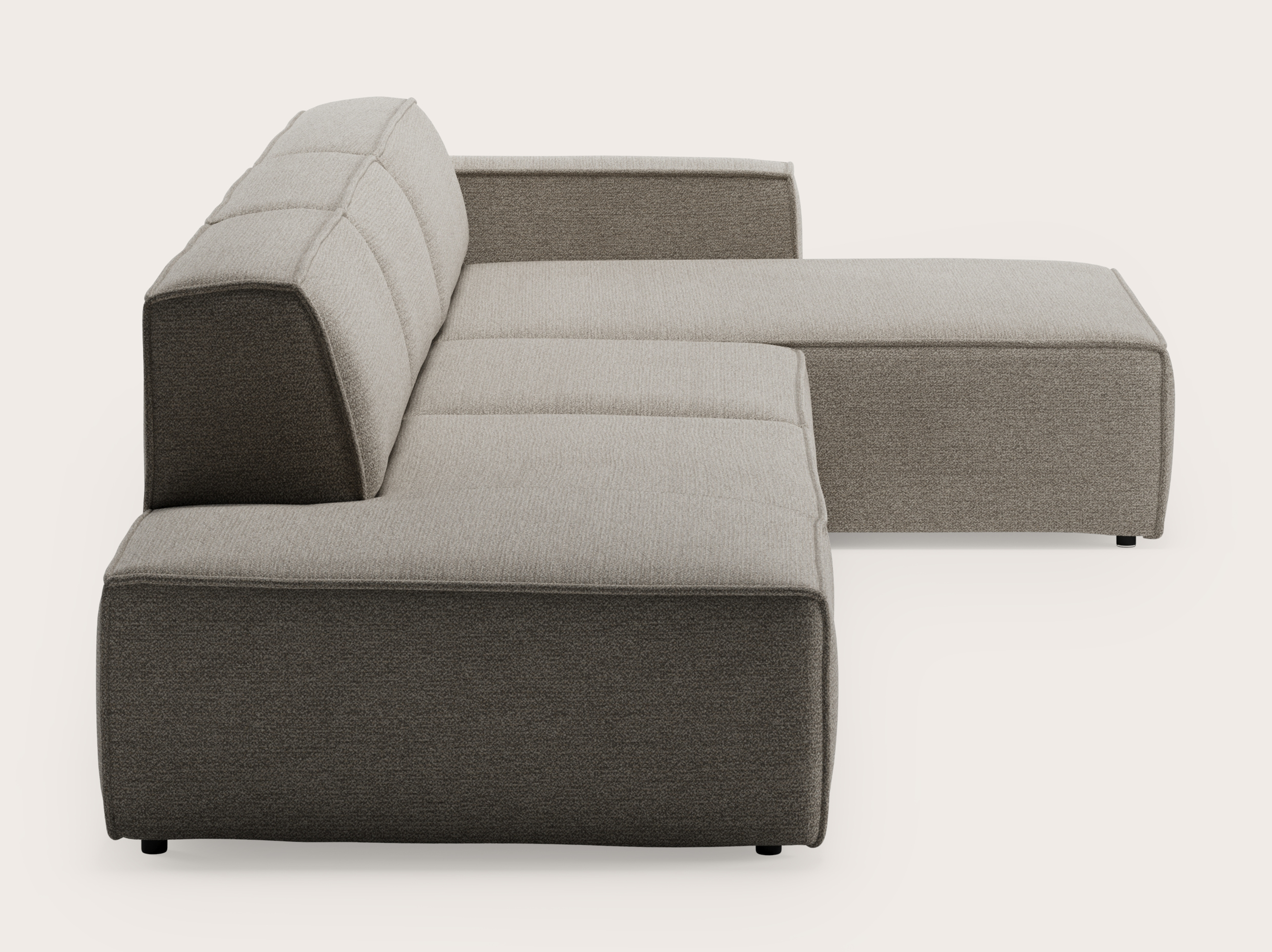 Isola canapé d'angle 4,5 places en Fresco tissu Beige