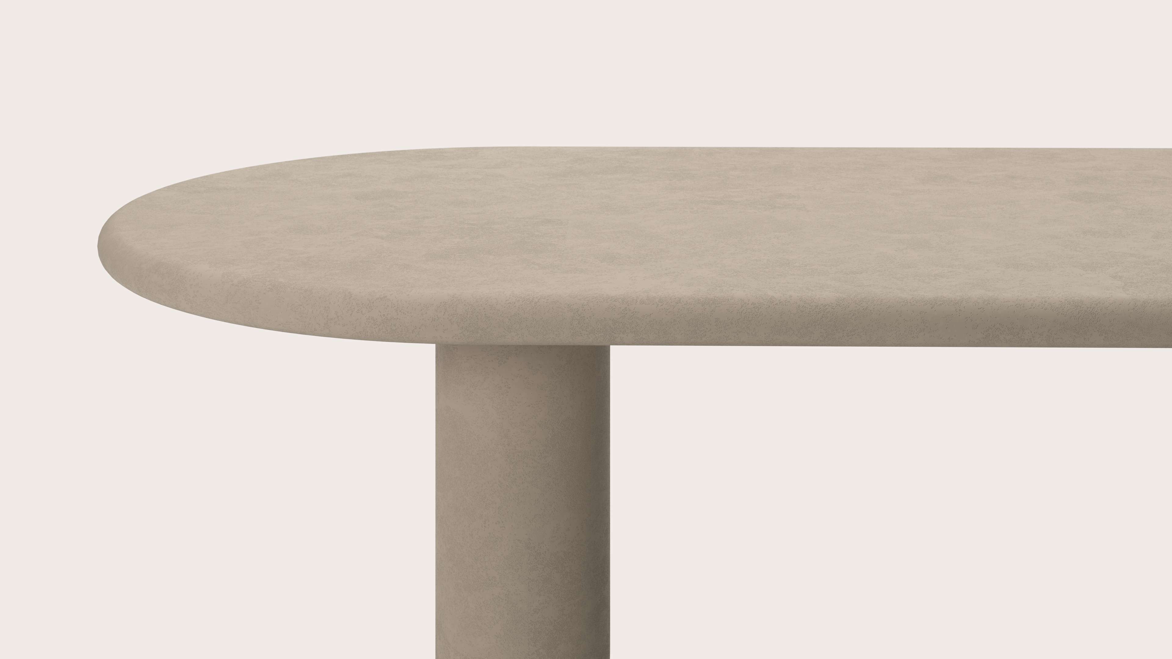 Eettafel Artisano met plat ovaal Artisano blad in Claylime kleur Limestone