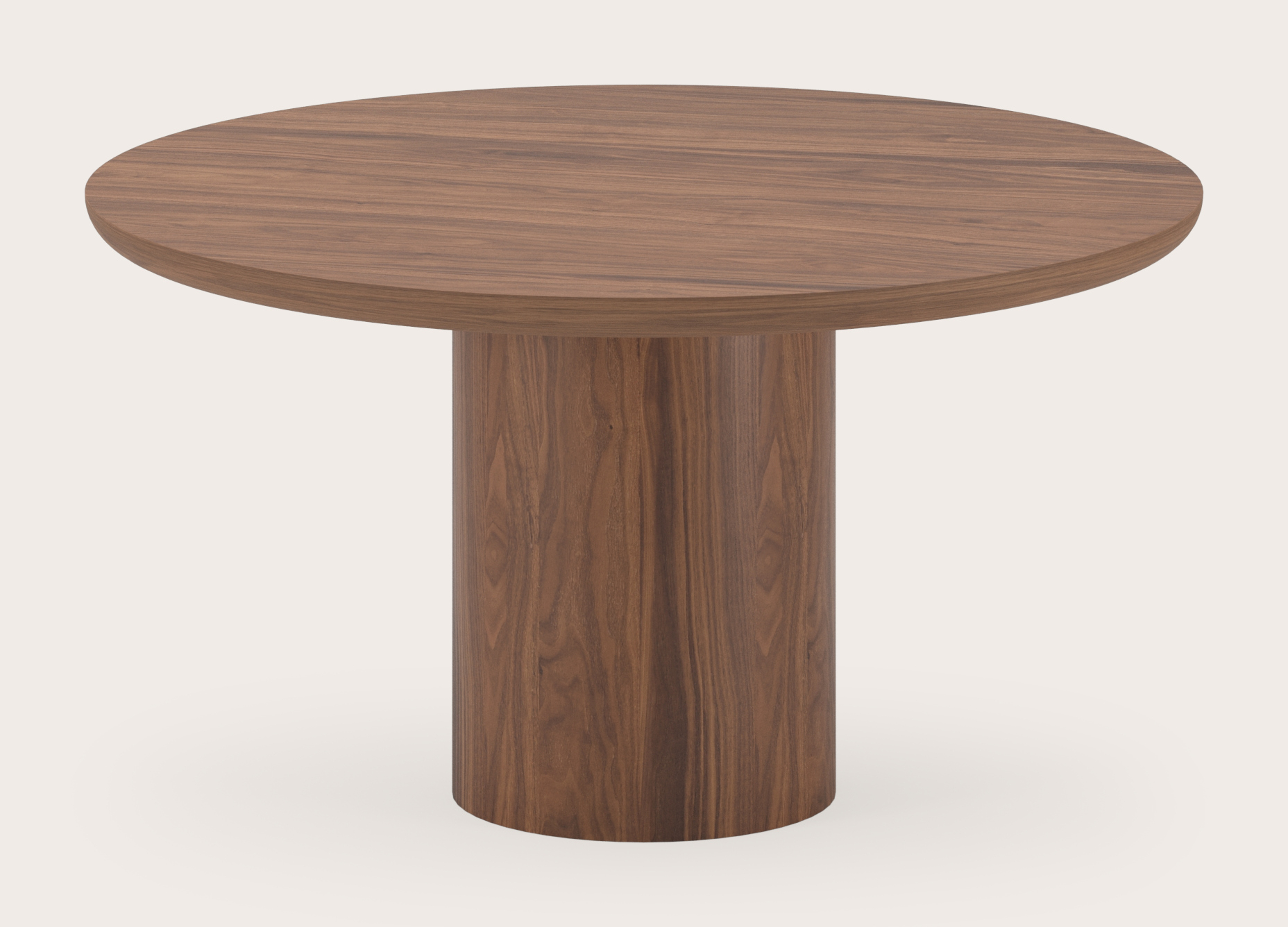 Eettafel Amato Rondo onderstel met rond Amato blad in walnoot  Ø140 x 76 cm