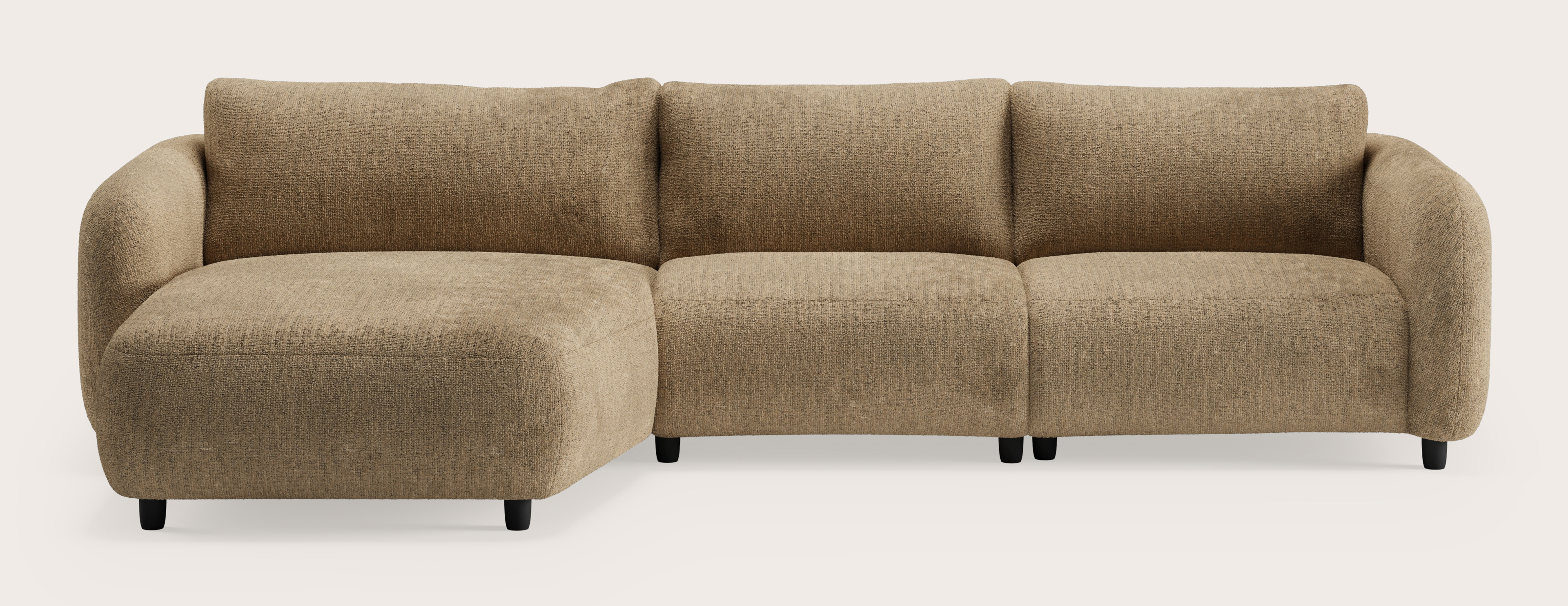 Milio elektrische canapé d'angle 4,5 places en Poco tissu Darktaupe
