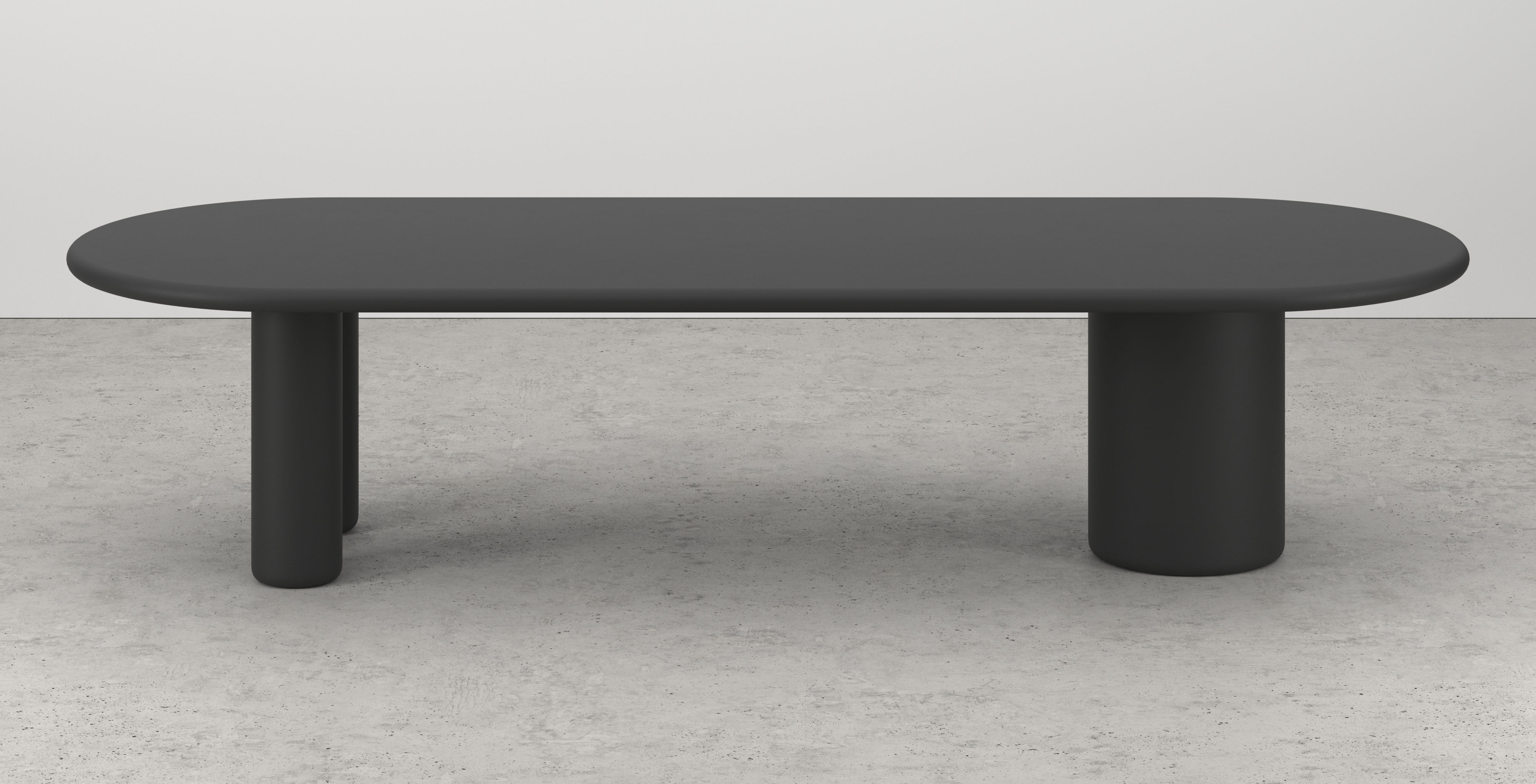 Eettafel Artisano met plat ovaal Artisano blad in Claylime kleur Charcoal