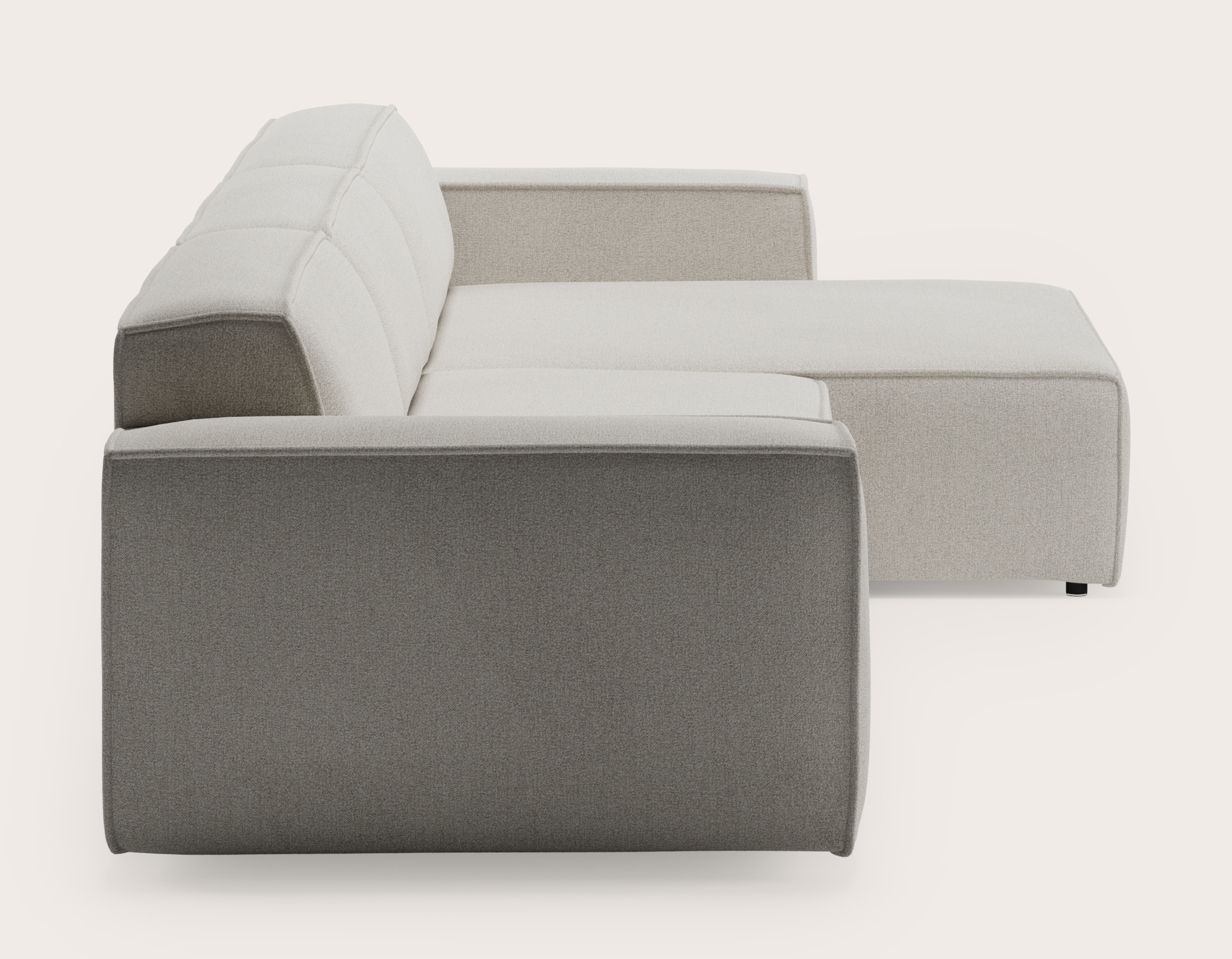 Isola canapé d'angle 4 places en Trivola tissu White