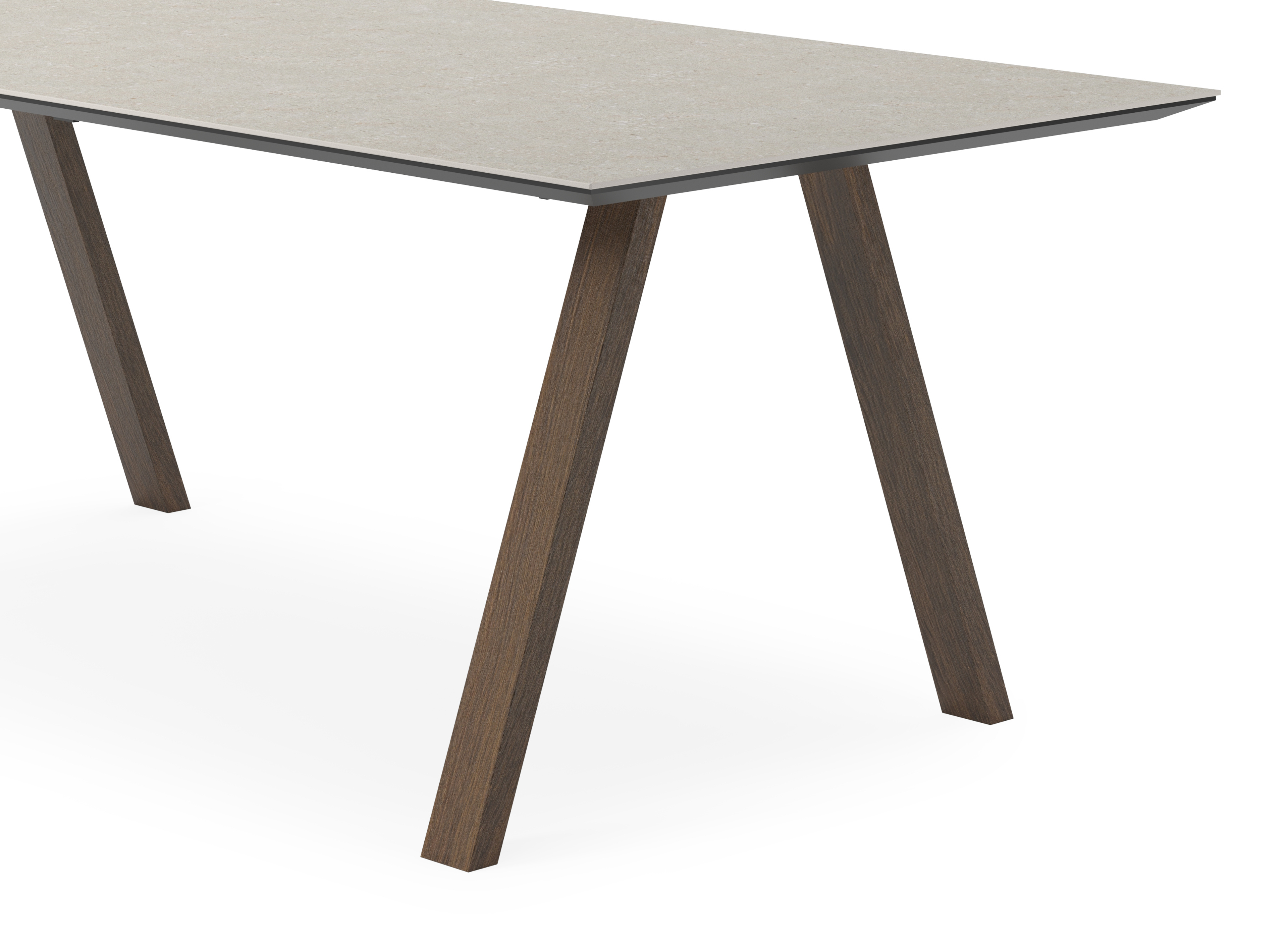Table de salle à manger Tiendo armature en chêne fumé avec plateau Ceramo rectangulaire en céramique en couleur Shilin 220 x 100 x 77 cm