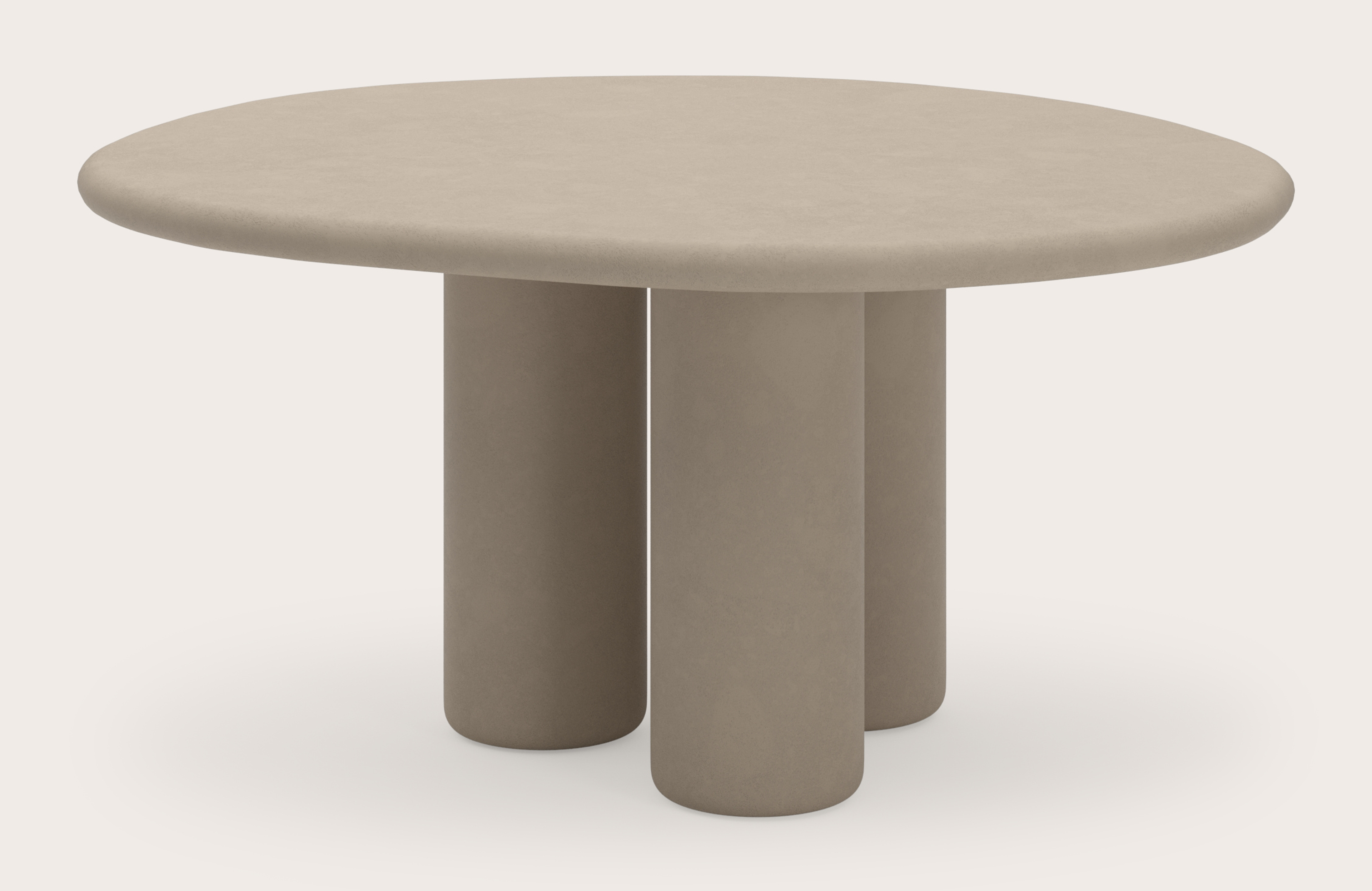 Table de salle à manger Artisano avec plateau Artisano forme pebble en Claylime couleur Limestone