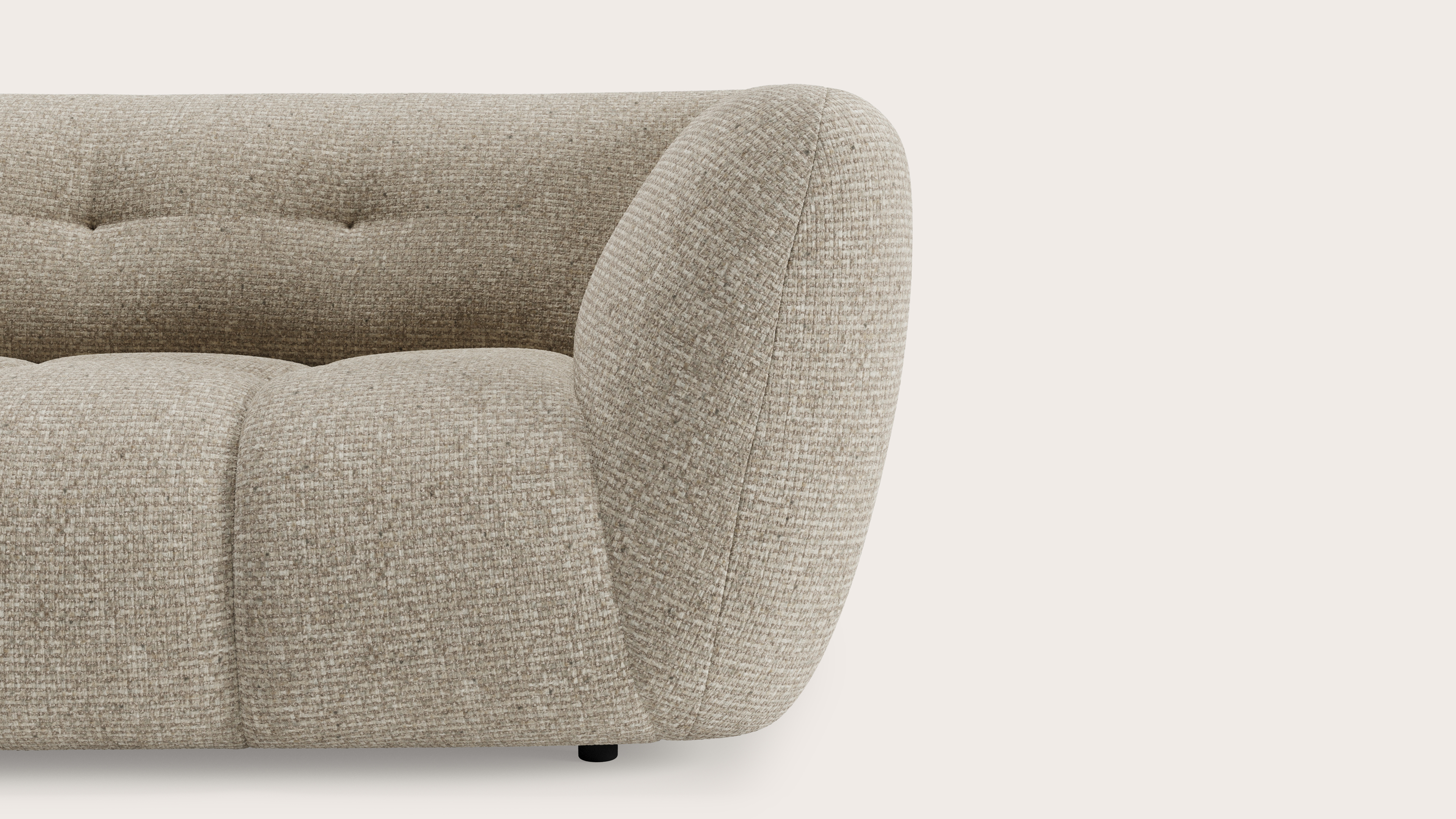 Chubbi canapé d'angle 3,5 places en Tessaro tissu Natural