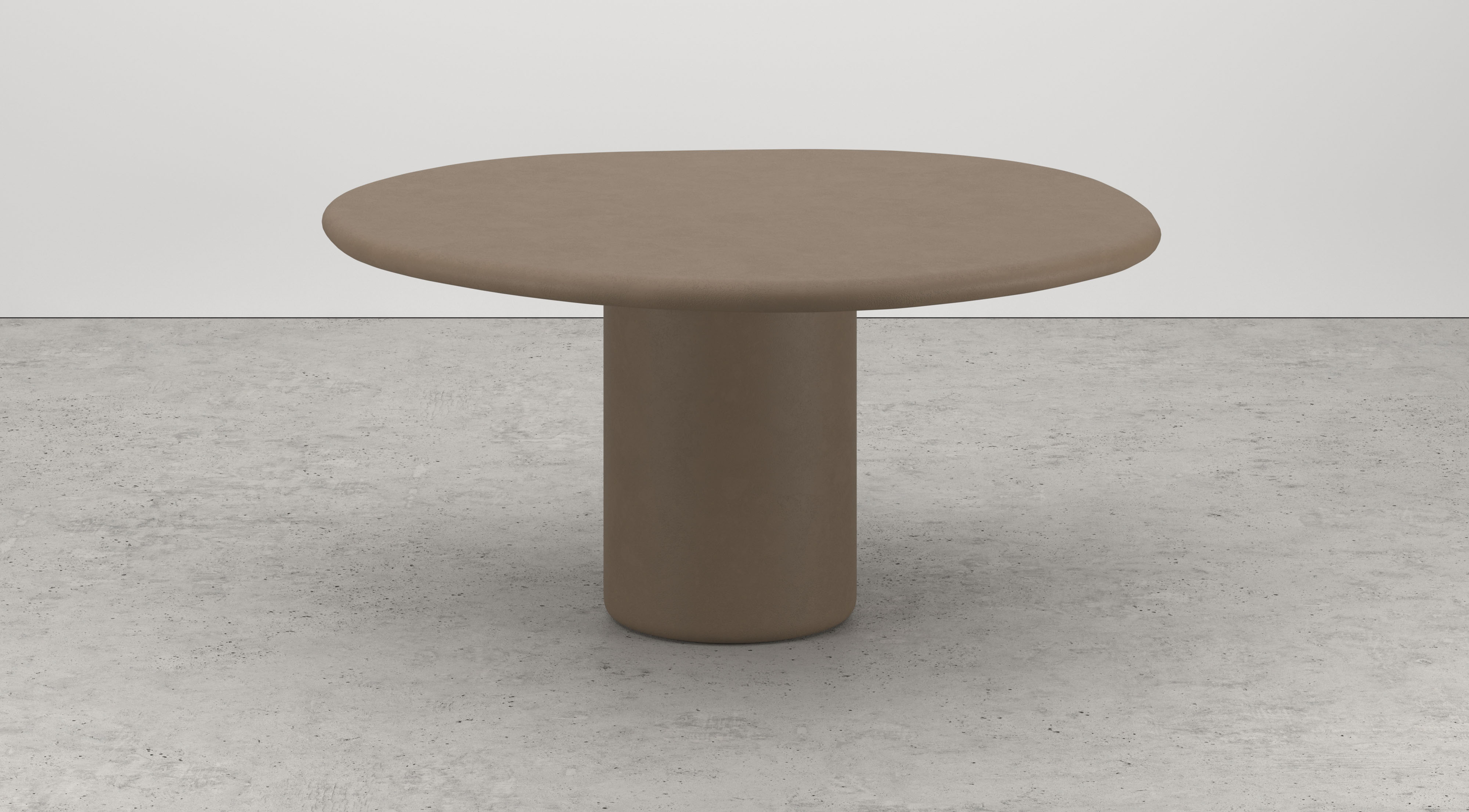 Table de salle à manger Artisano avec plateau Artisano forme pebble en Claylime couleur Desert