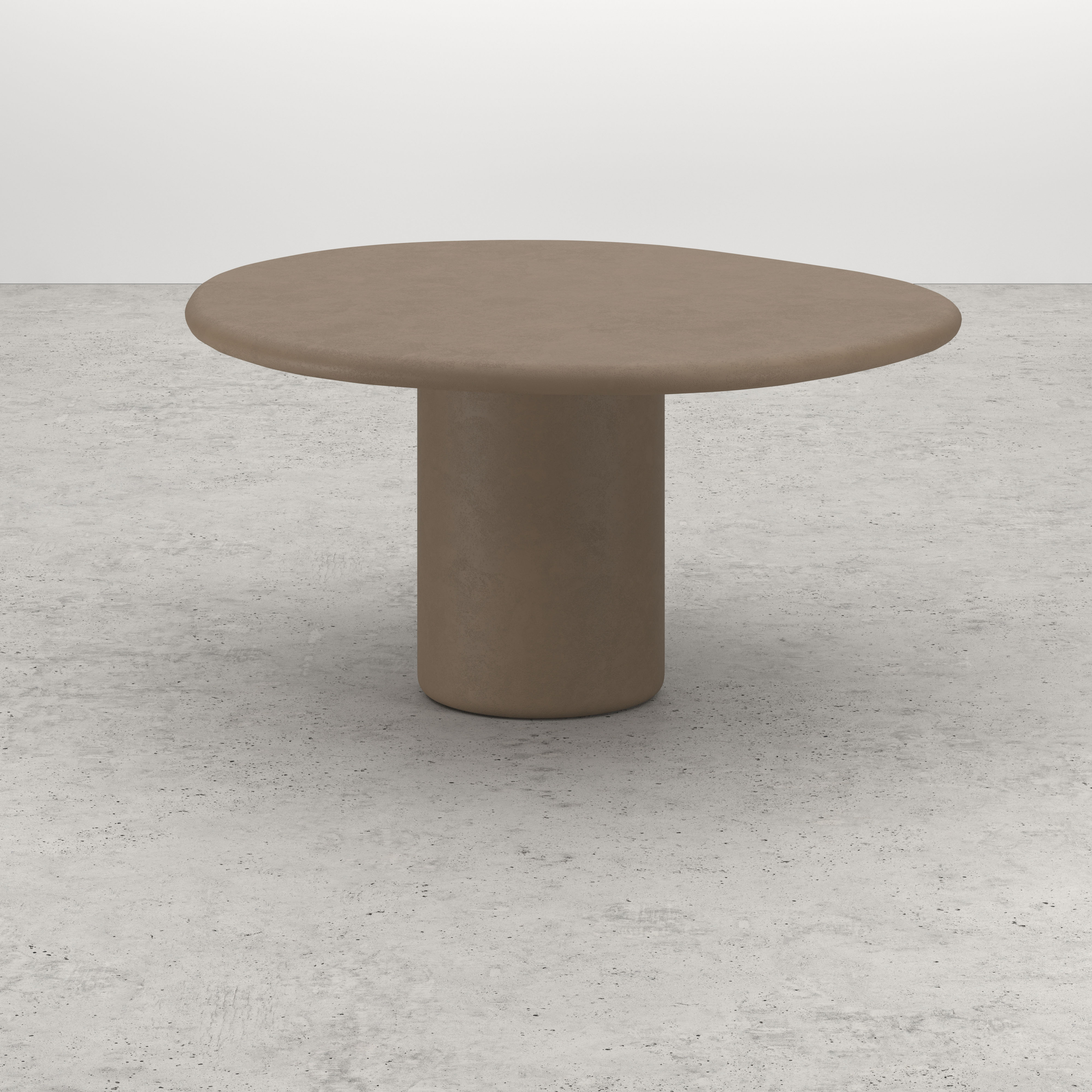 Table de salle à manger Artisano avec plateau Artisano forme pebble en Claylime couleur Desert