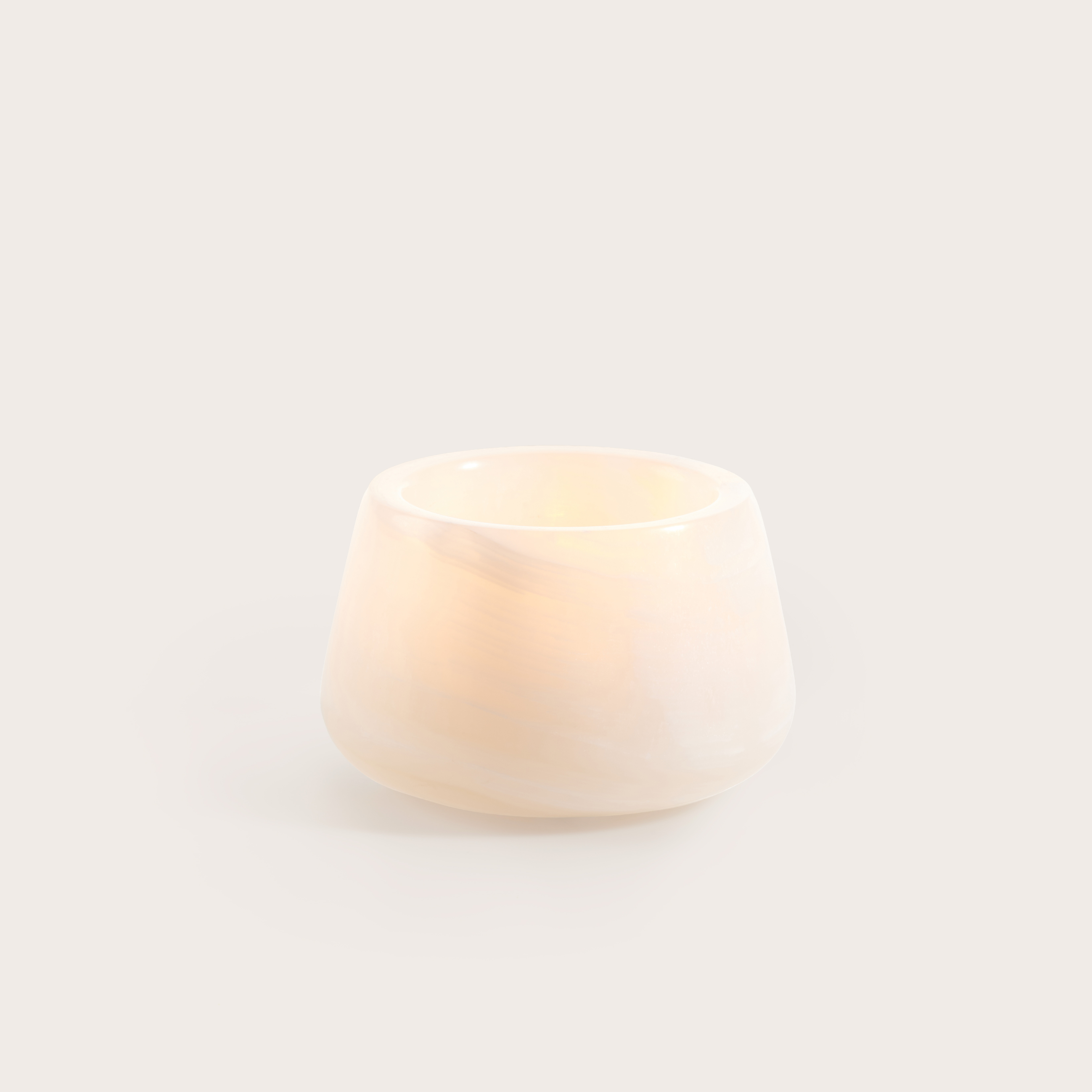 Bowery theelichthouder onyx White Ø10xH6cm