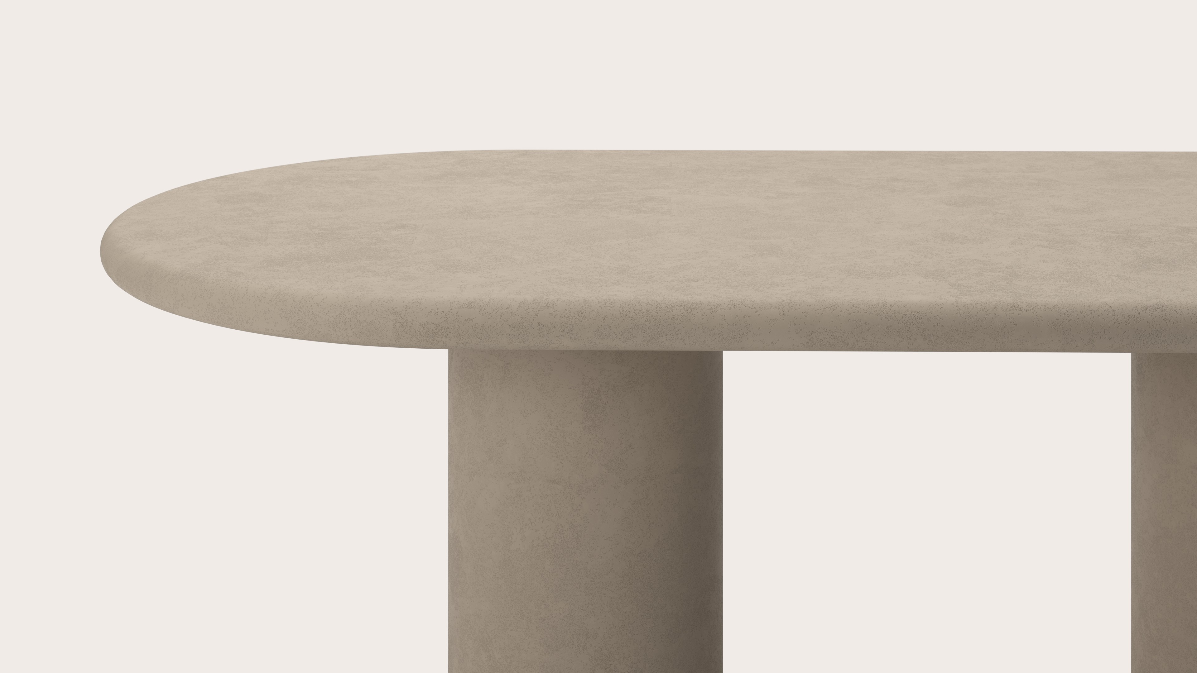 Table de salle à manger Artisano avec plateau Artisano ovale plat en Claylime couleur Limestone