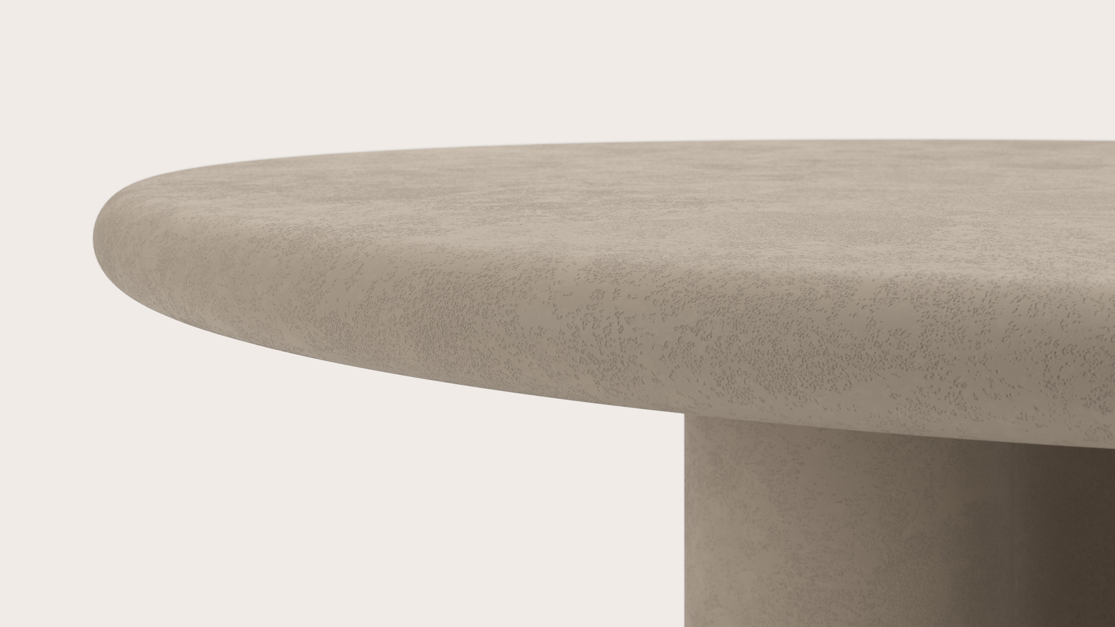 Table de salle à manger Artisano avec plateau Artisano rond en Claylime couleur Limestone