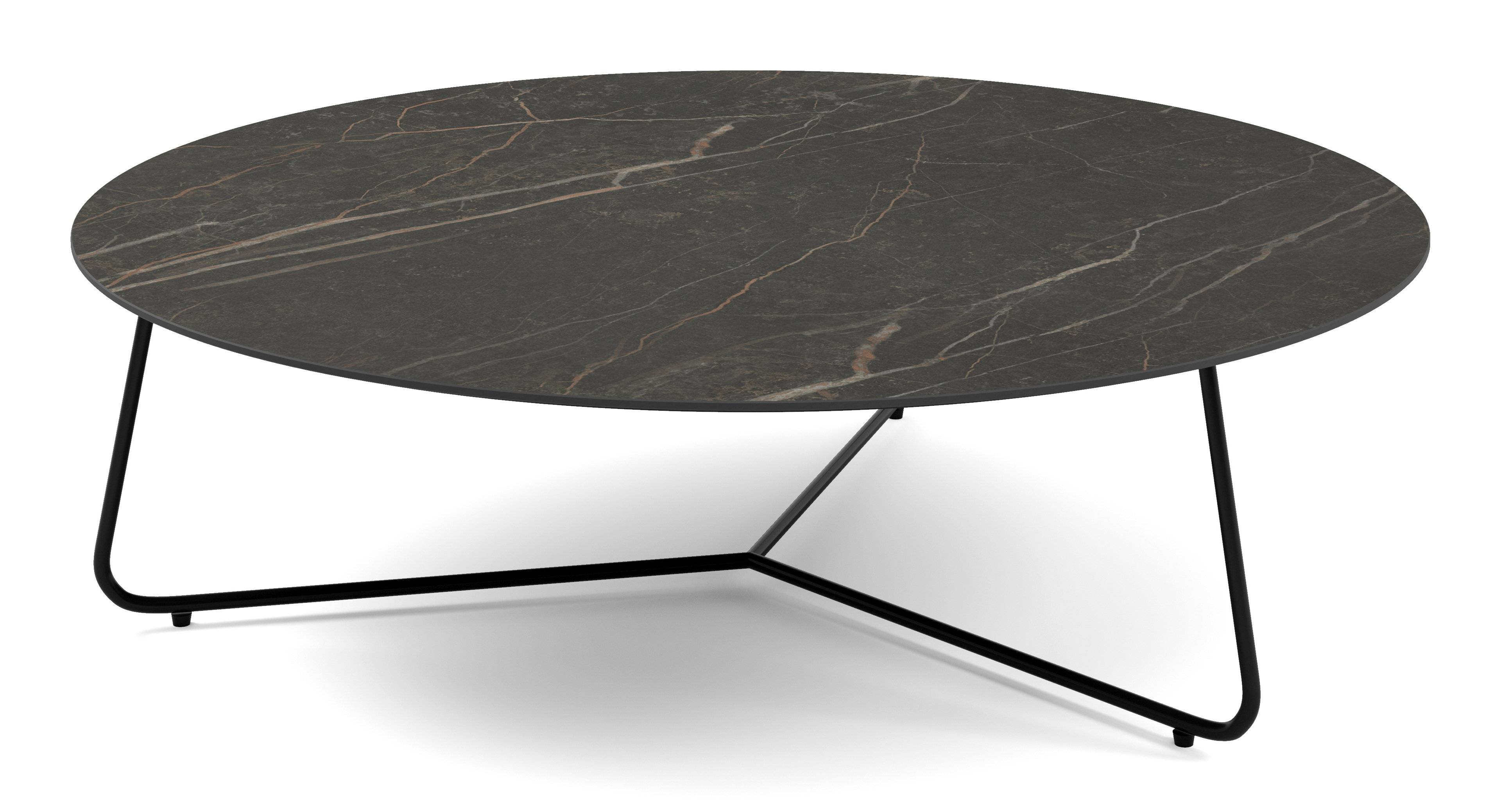 Table basse Marzo armature métal noir avec plateau de table Ceramo en céramique couleur Black Obsession