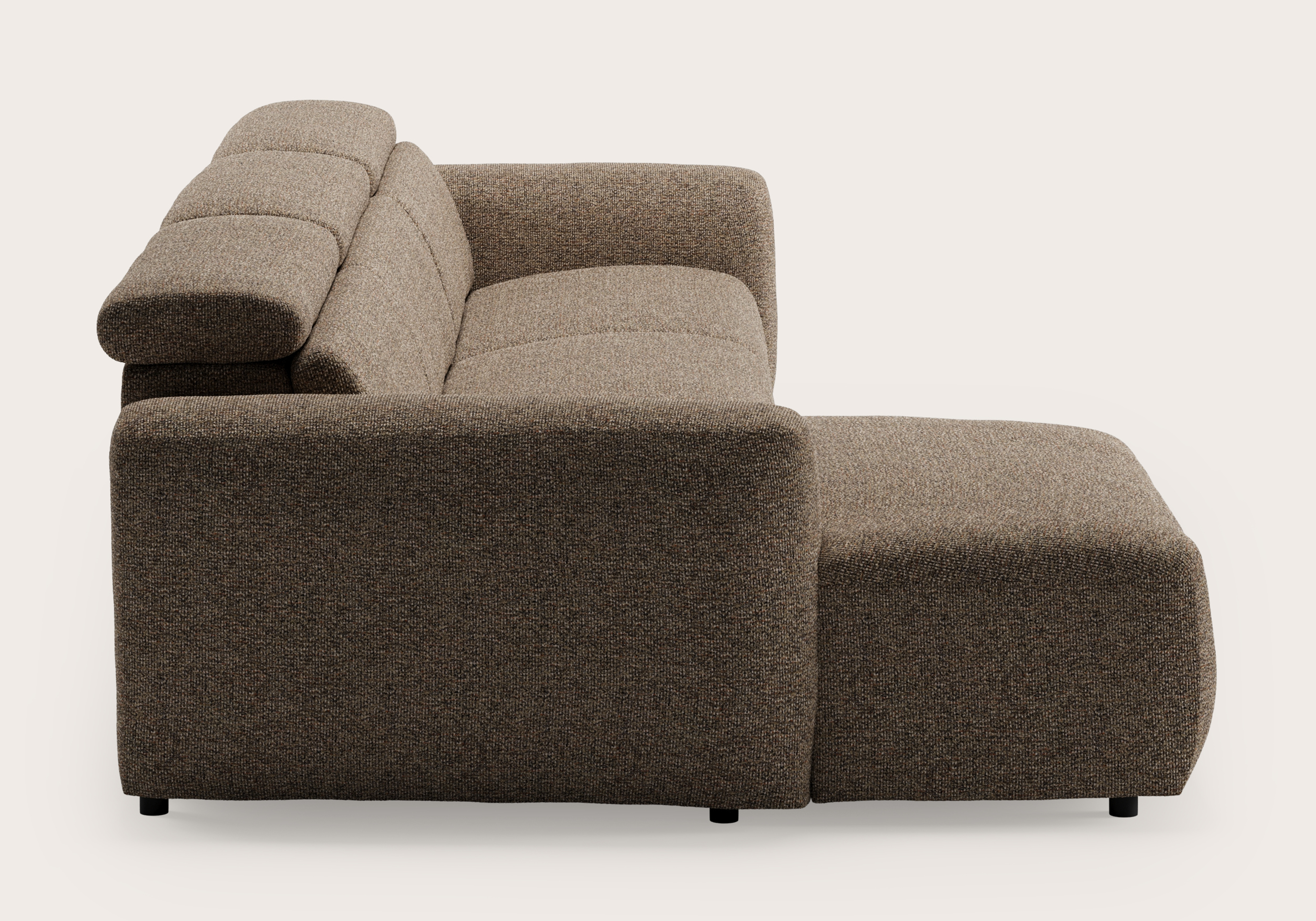 Canapé d'angle Lassa 4,5 places en Fresco tissu Wenge