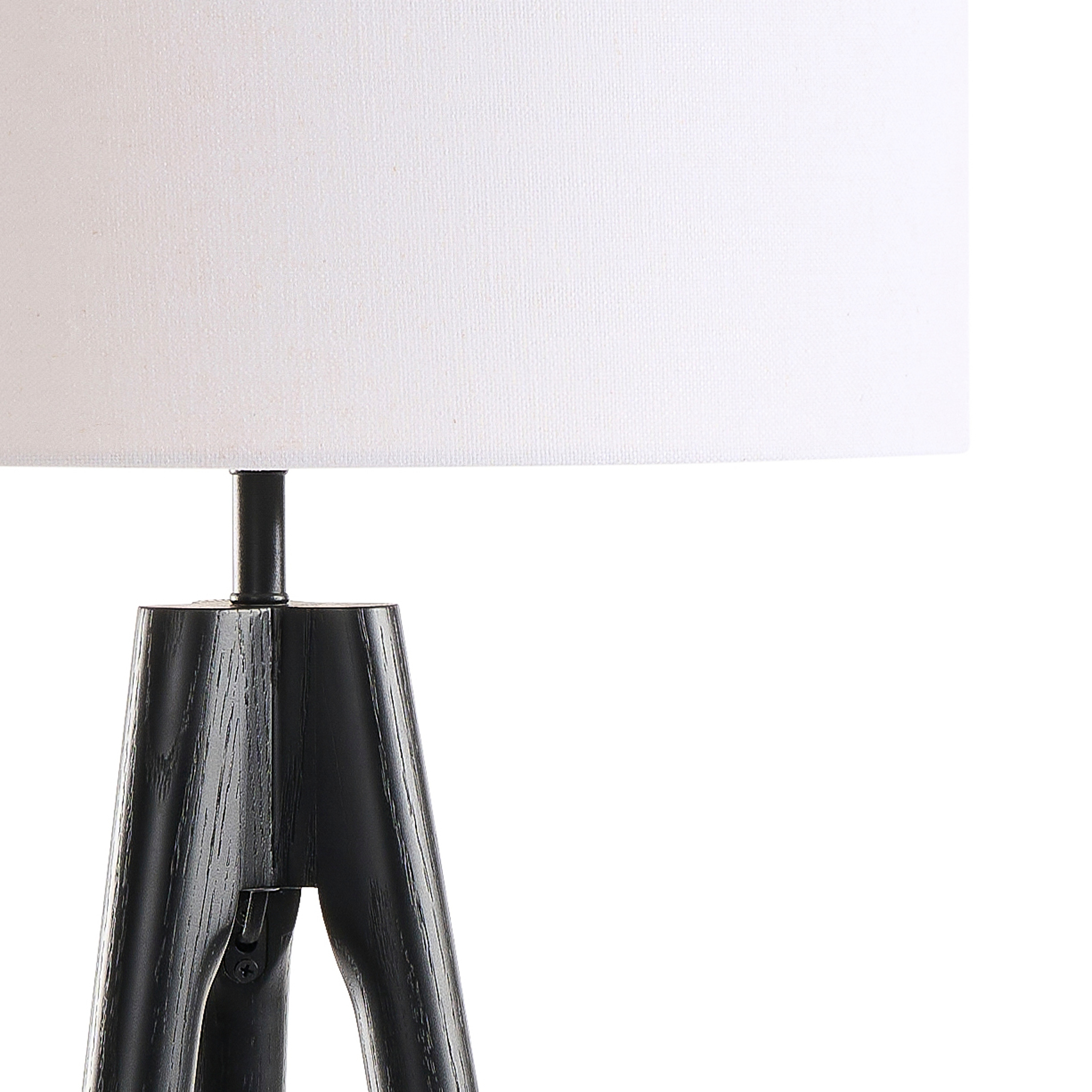 Staande lamp Trepunto in zwarte eik met Giro lampenkap in Livigno stof in kleur Egg White