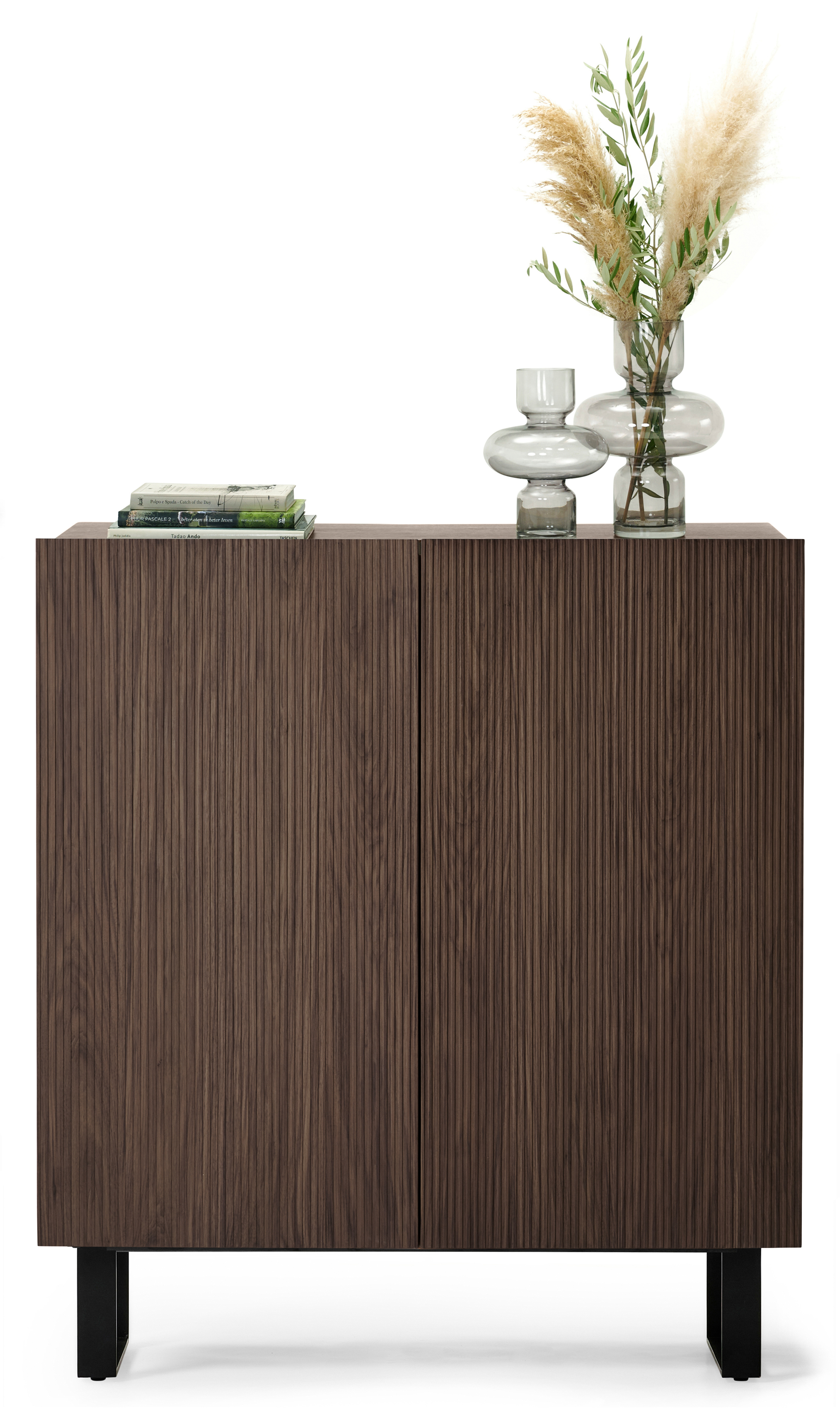 Buffet haut Grivolo en chêne fumé avec pieds en forme U 99 x 45 cm