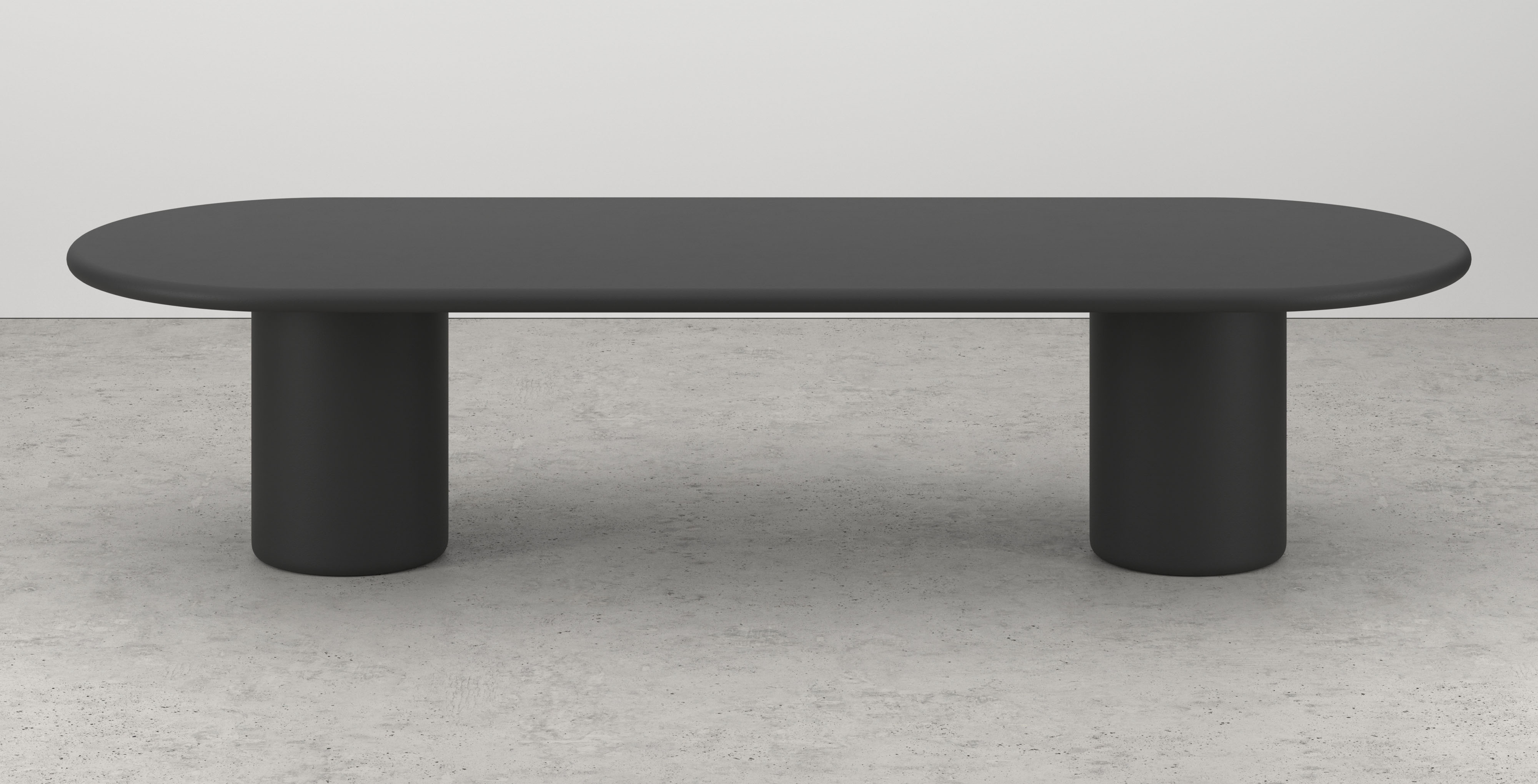 Table de salle à manger Artisano avec plateau Artisano ovale plat en Claylime couleur Charcoal