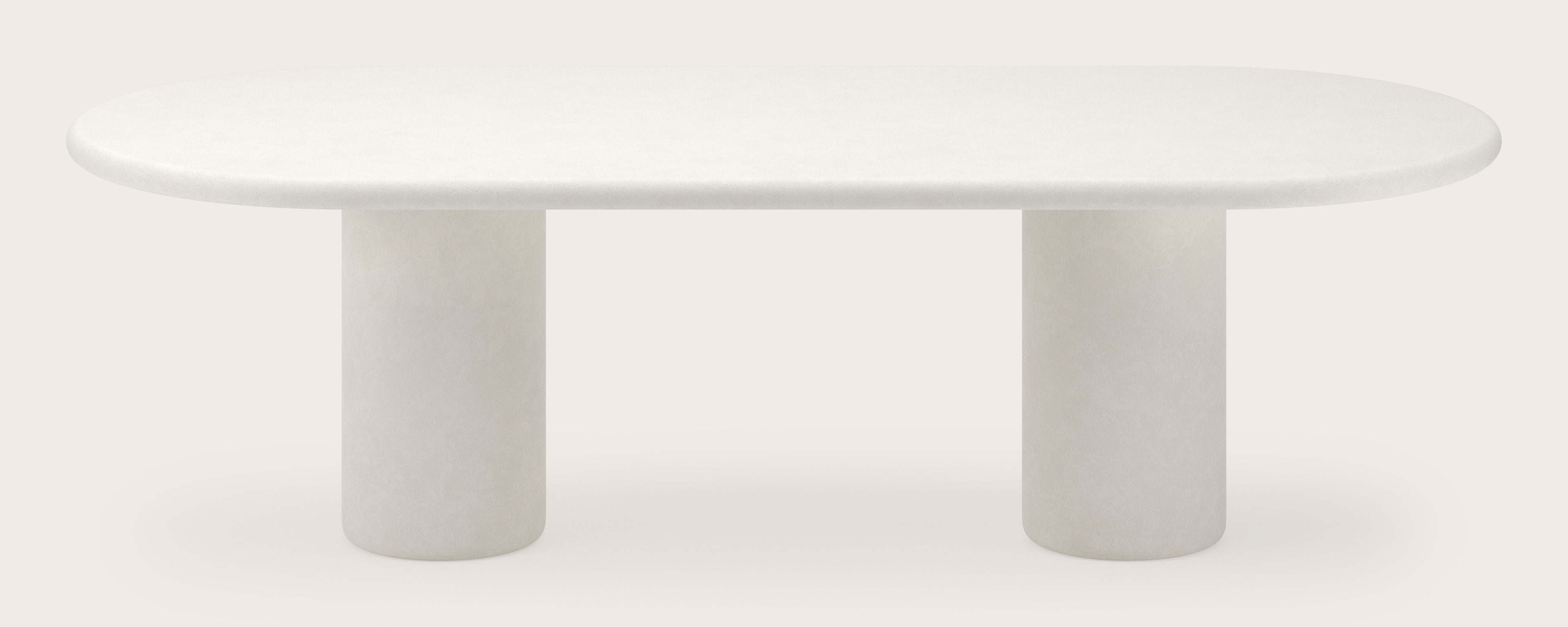 Table de salle à manger Artisano avec plateau Artisano ovale plat en Claylime couleur Chalk