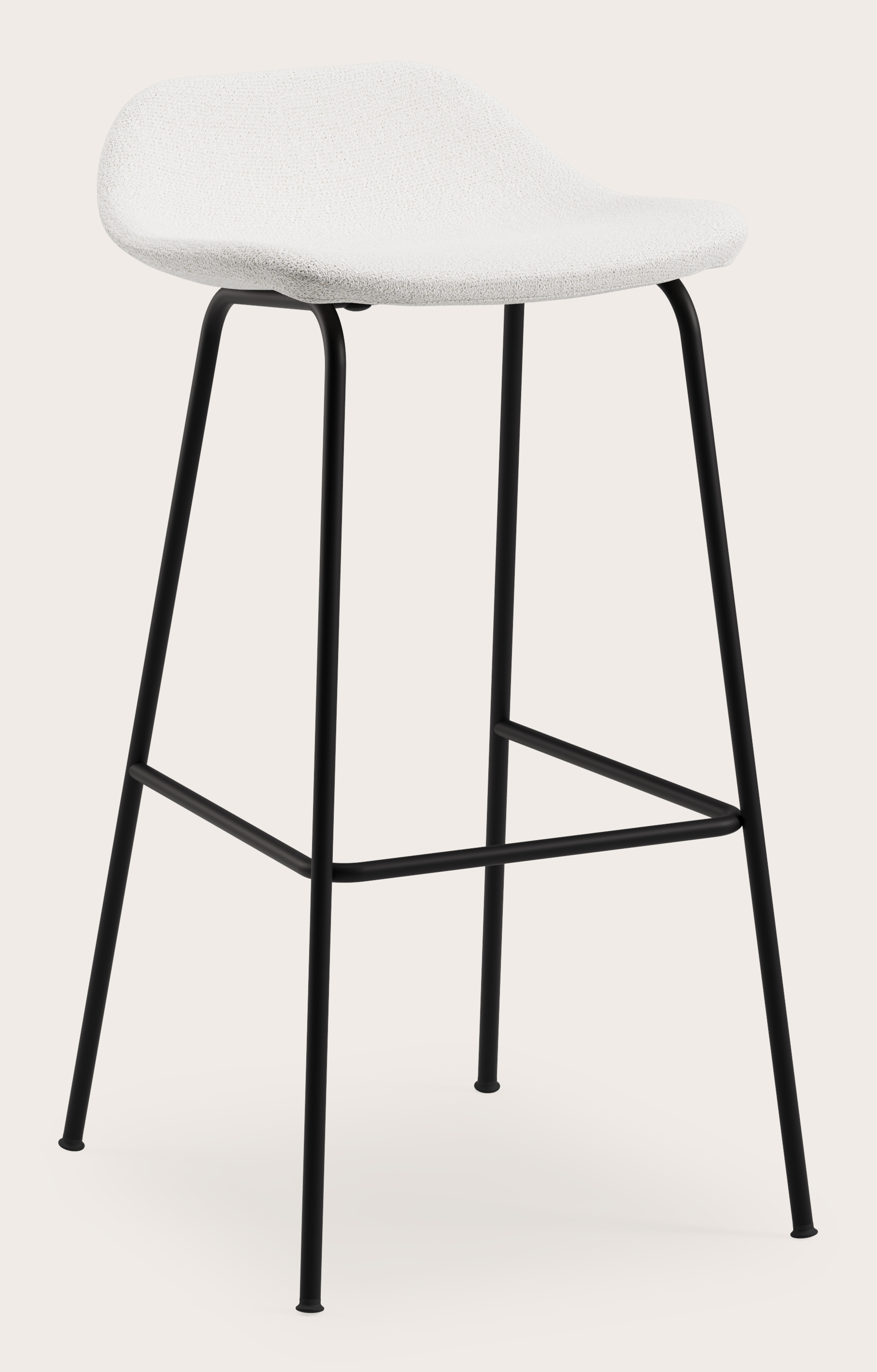 Vasco tabouret de bar haute métal noir avec assise en Dolce tissu Feather